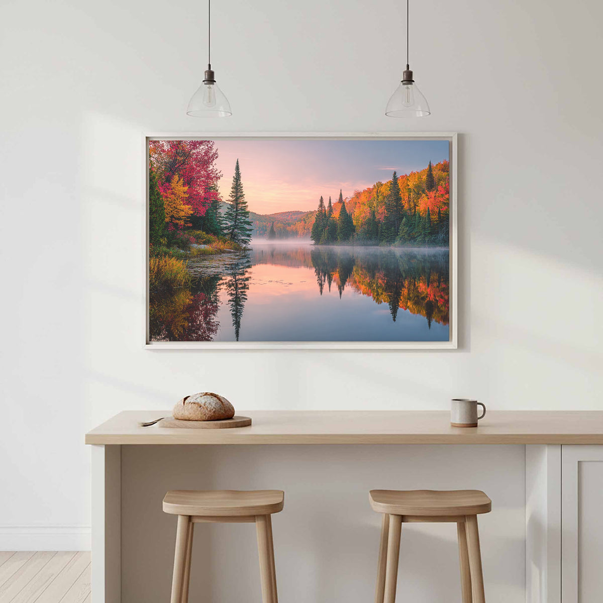 Autumn Lake Reflection Canvas Print — product image 1