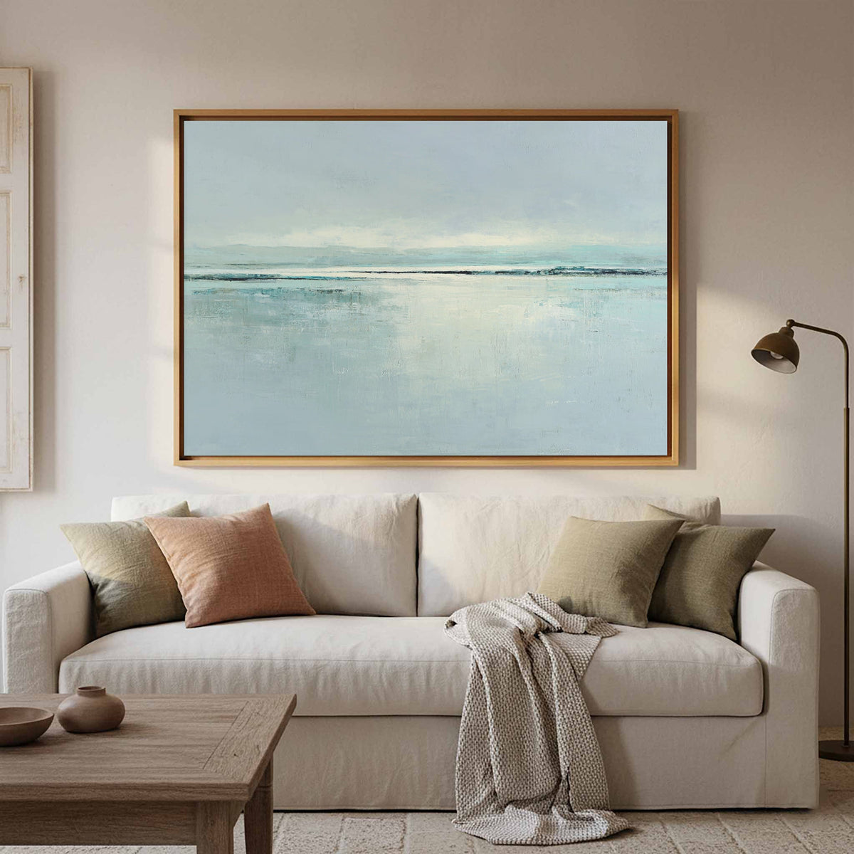 Abstract Coastal Horizon Canvas Print | Minimalist Ocean Wall Art