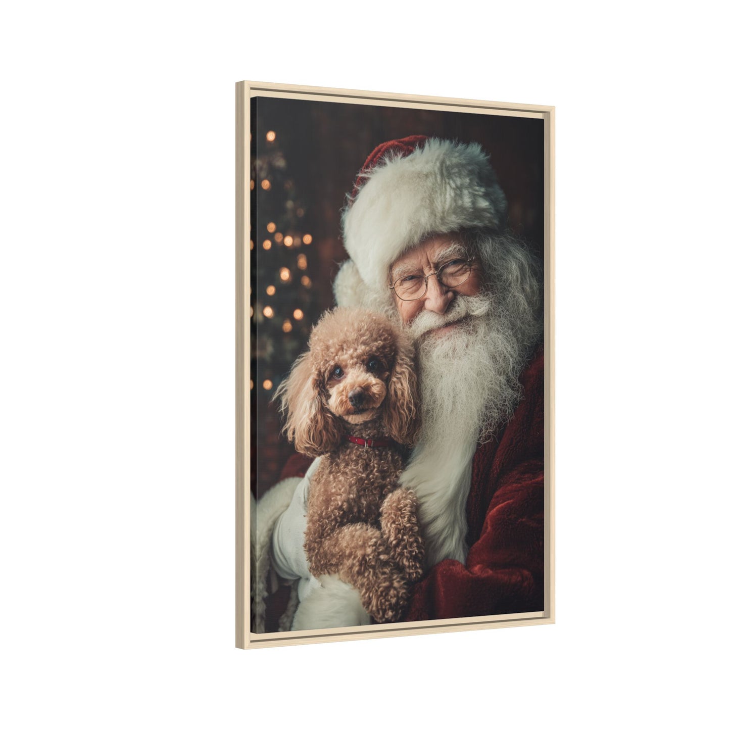 Heartwarming Santa and Poodle Artwork – Holiday Home Décor