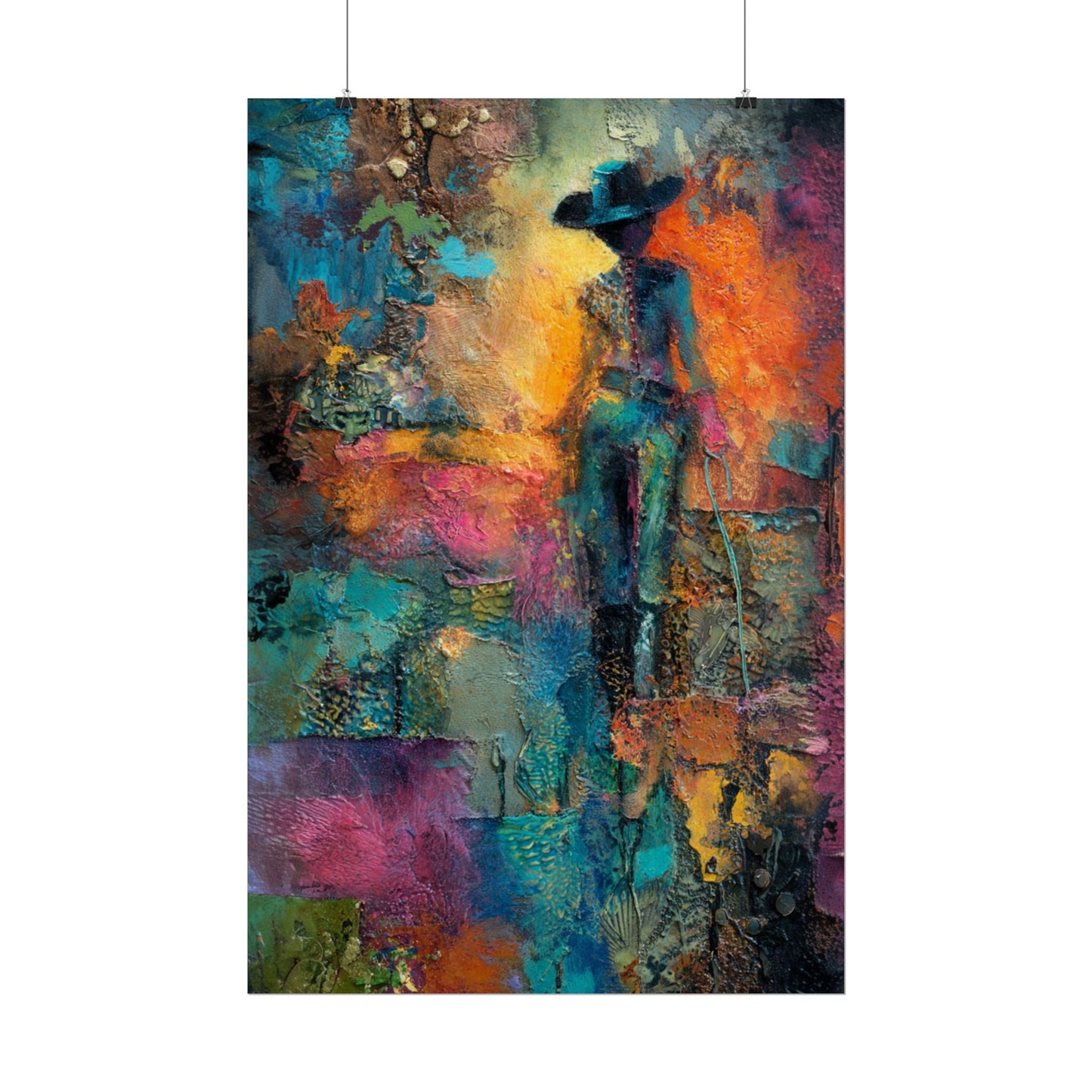 Abstract Cowgirl Art | Colorful Canvas Artwork