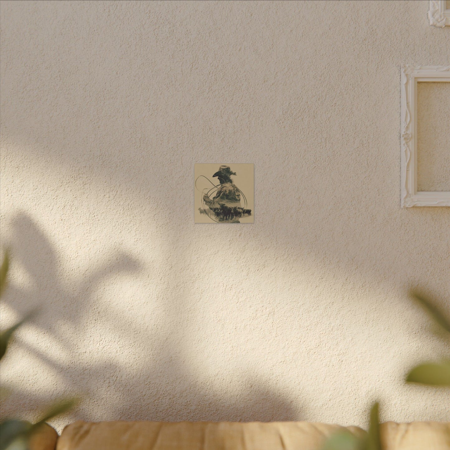 Lone Cowboy Silhouette Art - Vintage Western Charm