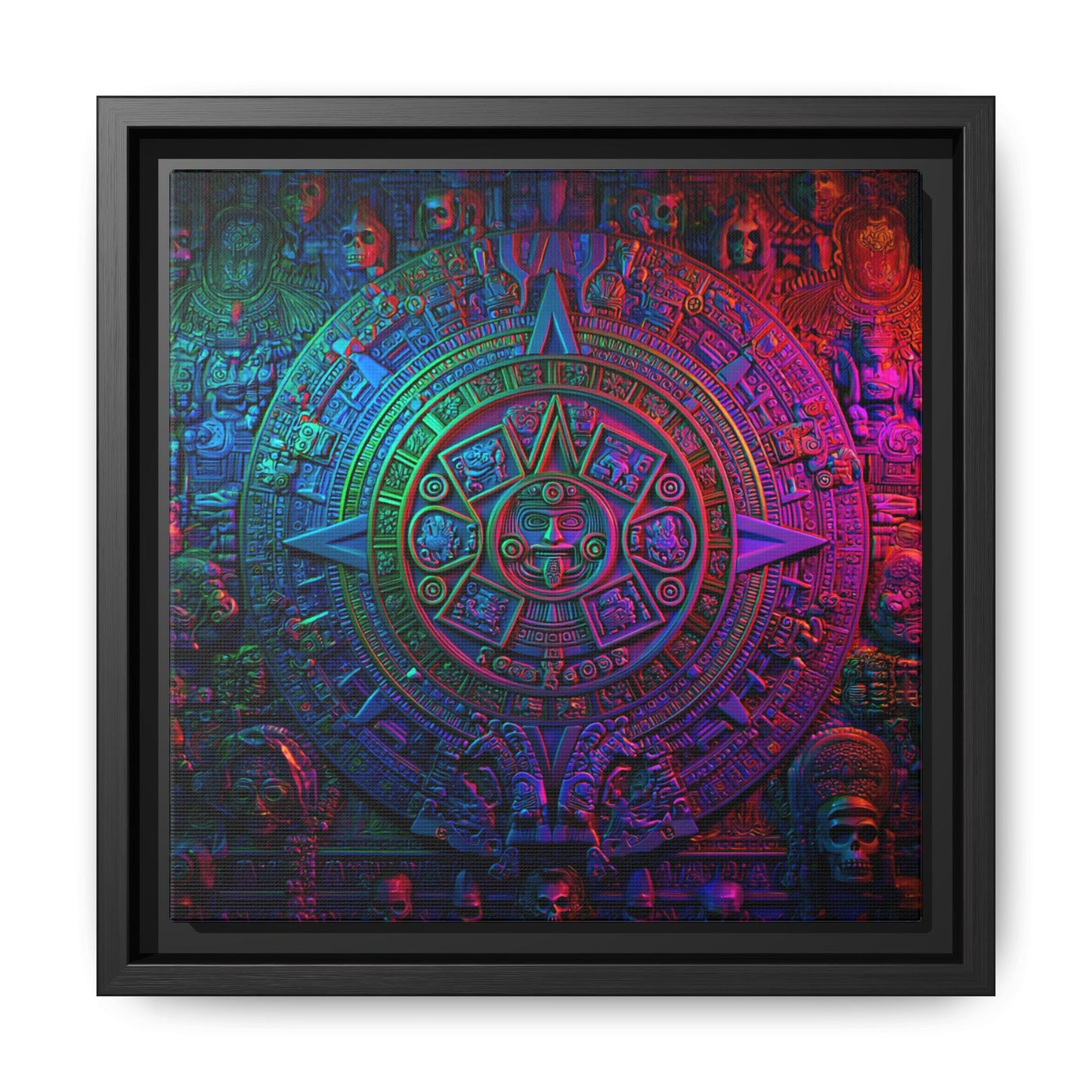 Aztec Mandala Wall Art - Colorful Cultural Decor