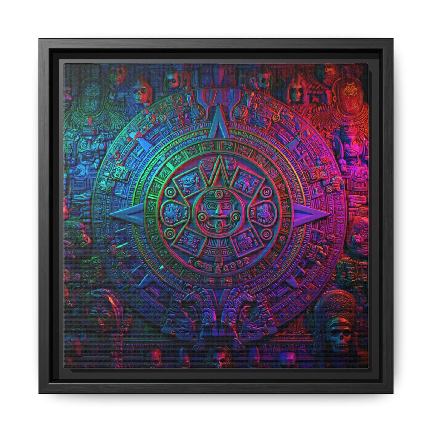 Aztec Mandala Wall Art - Colorful Cultural Decor