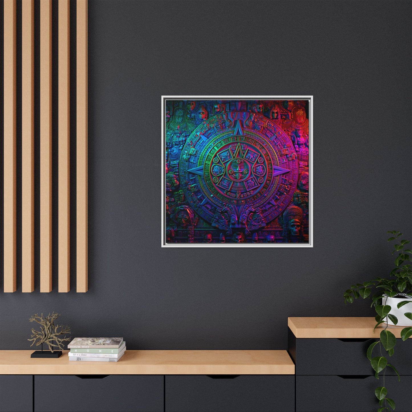 Aztec Mandala Wall Art - Colorful Cultural Decor