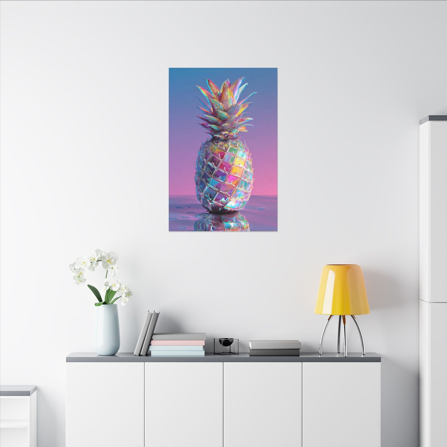 Colorful Pineapple Canvas Art | Abstract Tropical Design