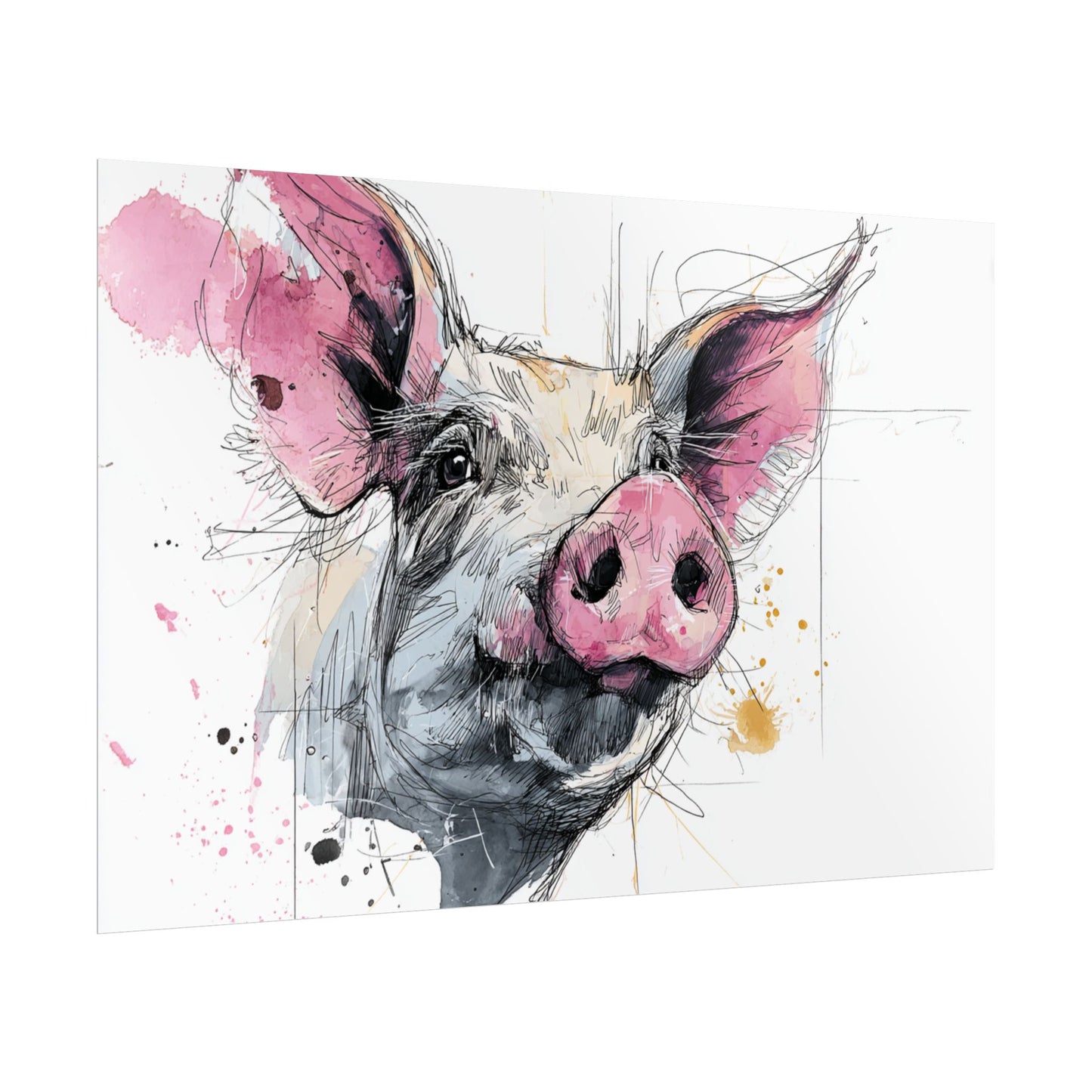 Whimsical Pig Art Print - Playful Farmhouse Decor