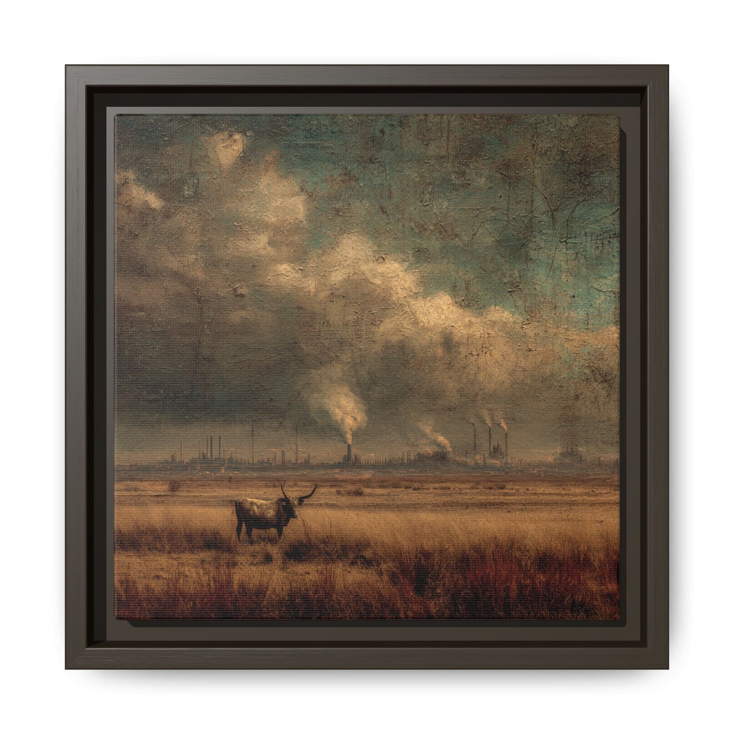Cattle in Industrial Landscape | Vintage Style Art Print