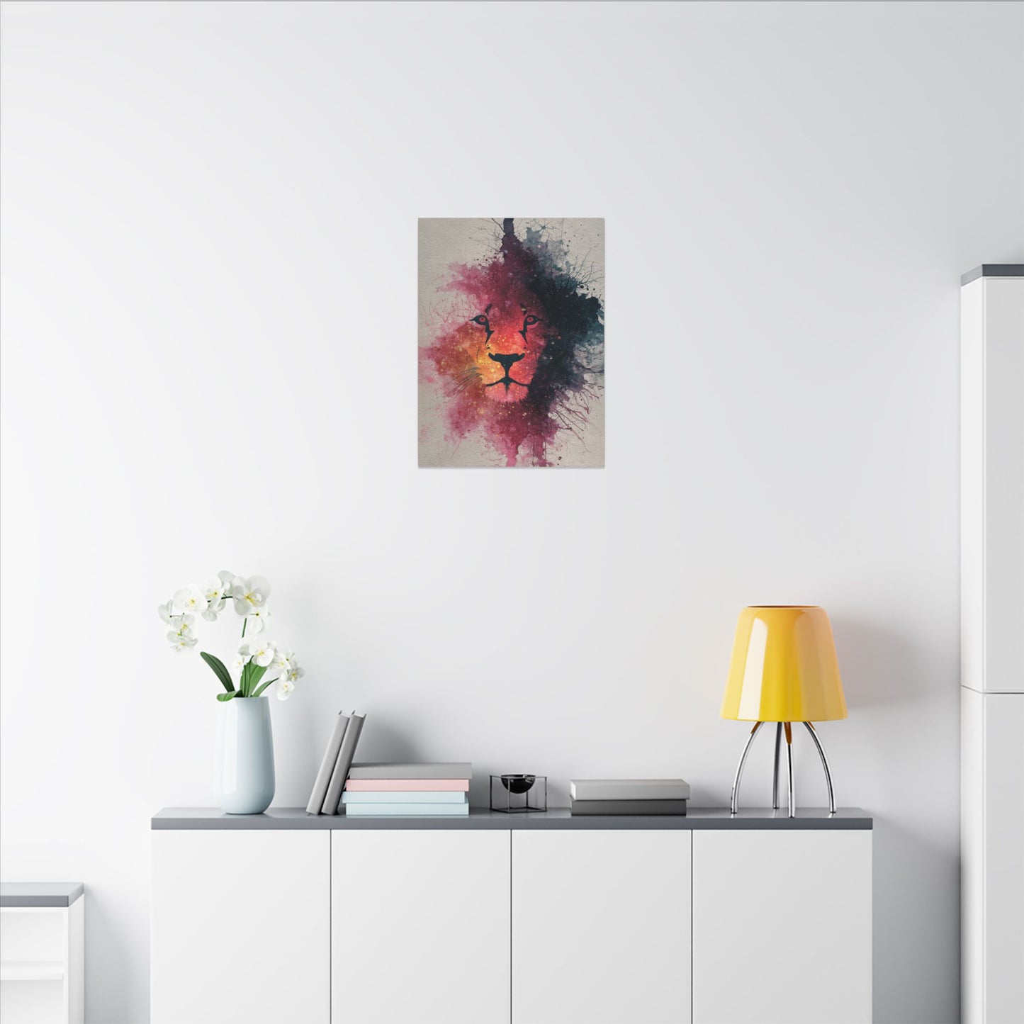 Majestic Lion Watercolor Art | Vibrant Animal Portrait
