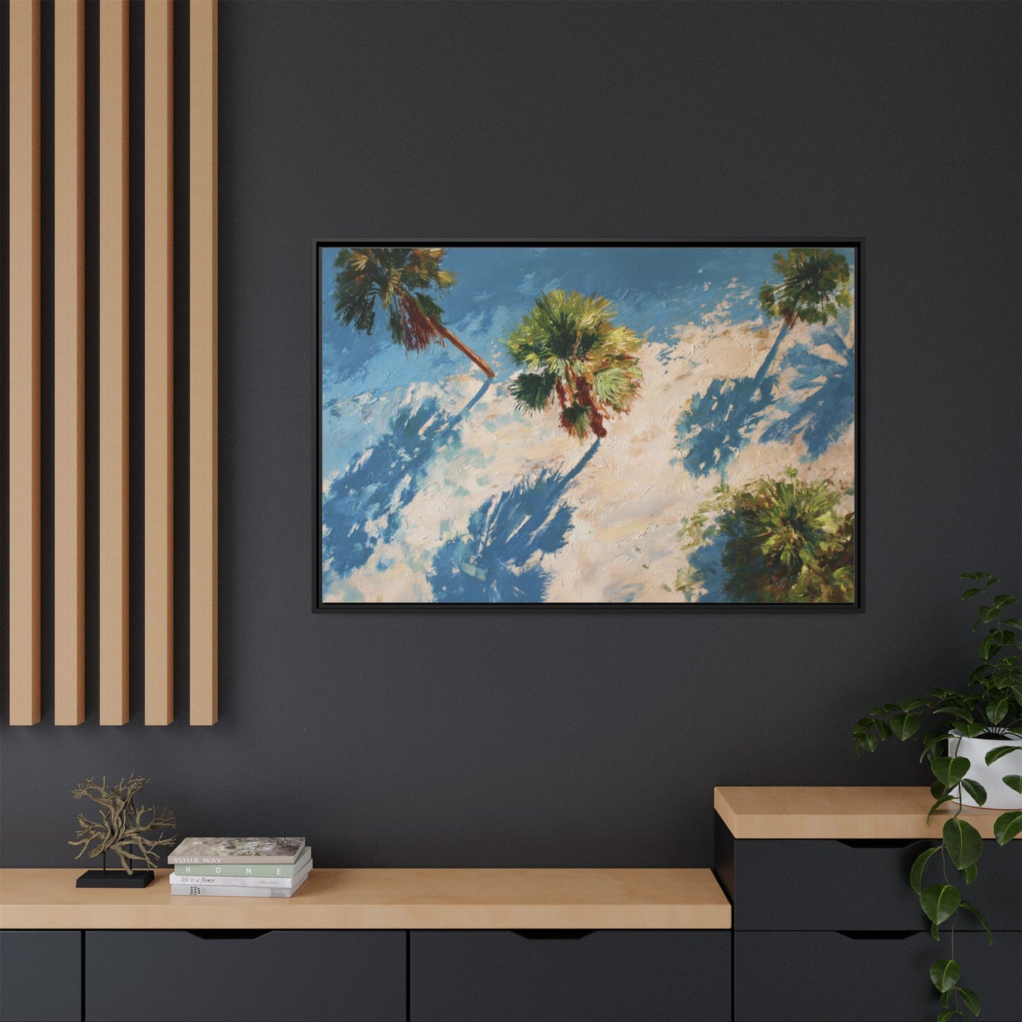 Tropical Palm Trees Artwork | Vibrant Coastal Landscape