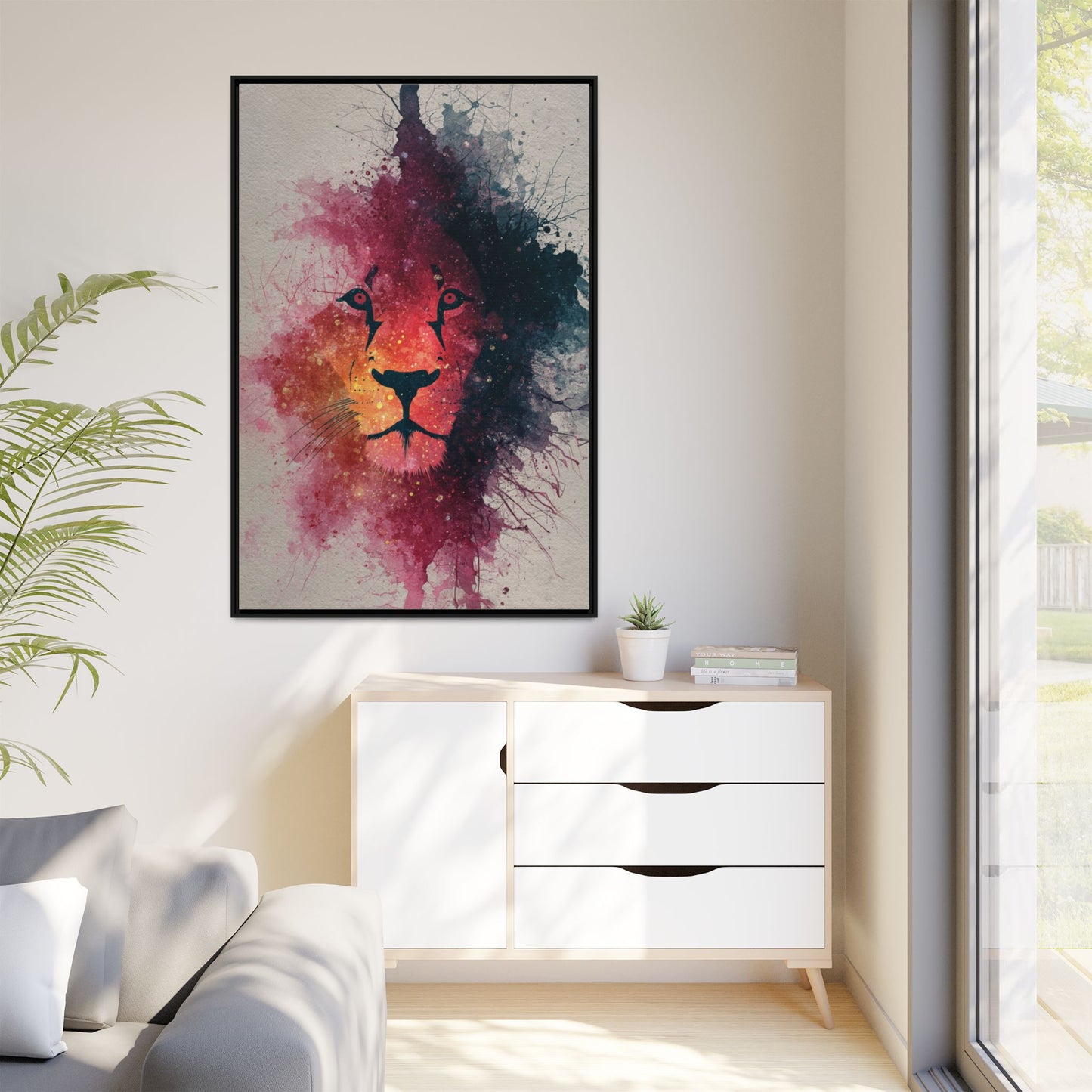 Majestic Lion Watercolor Art | Vibrant Animal Portrait
