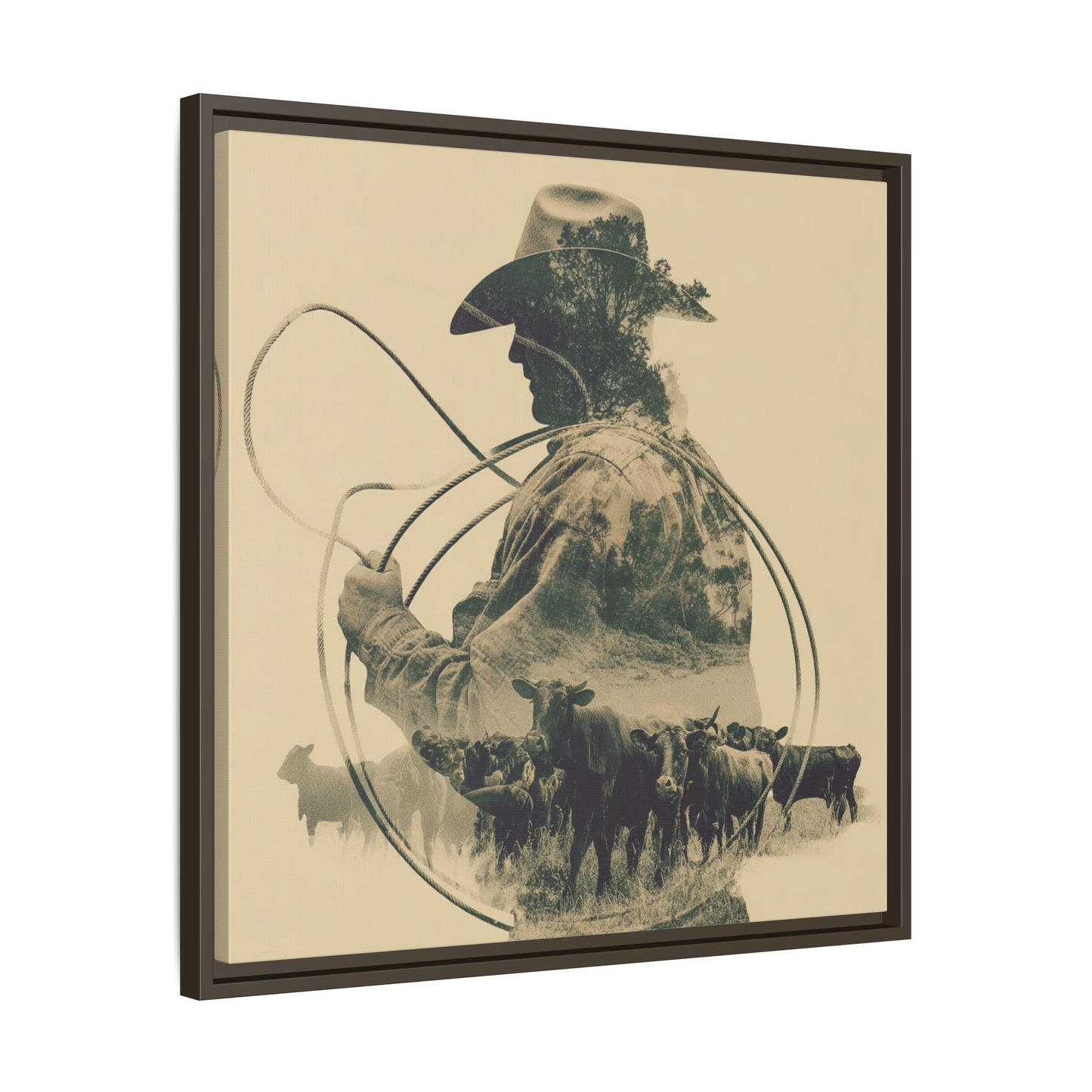 Lone Cowboy Silhouette Art - Vintage Western Charm
