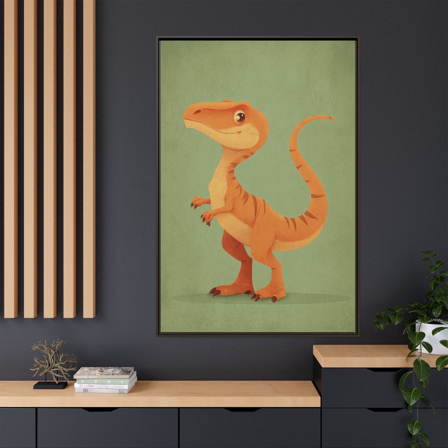 Whimsical Dinosaur Illustration Art for Kids' Rooms