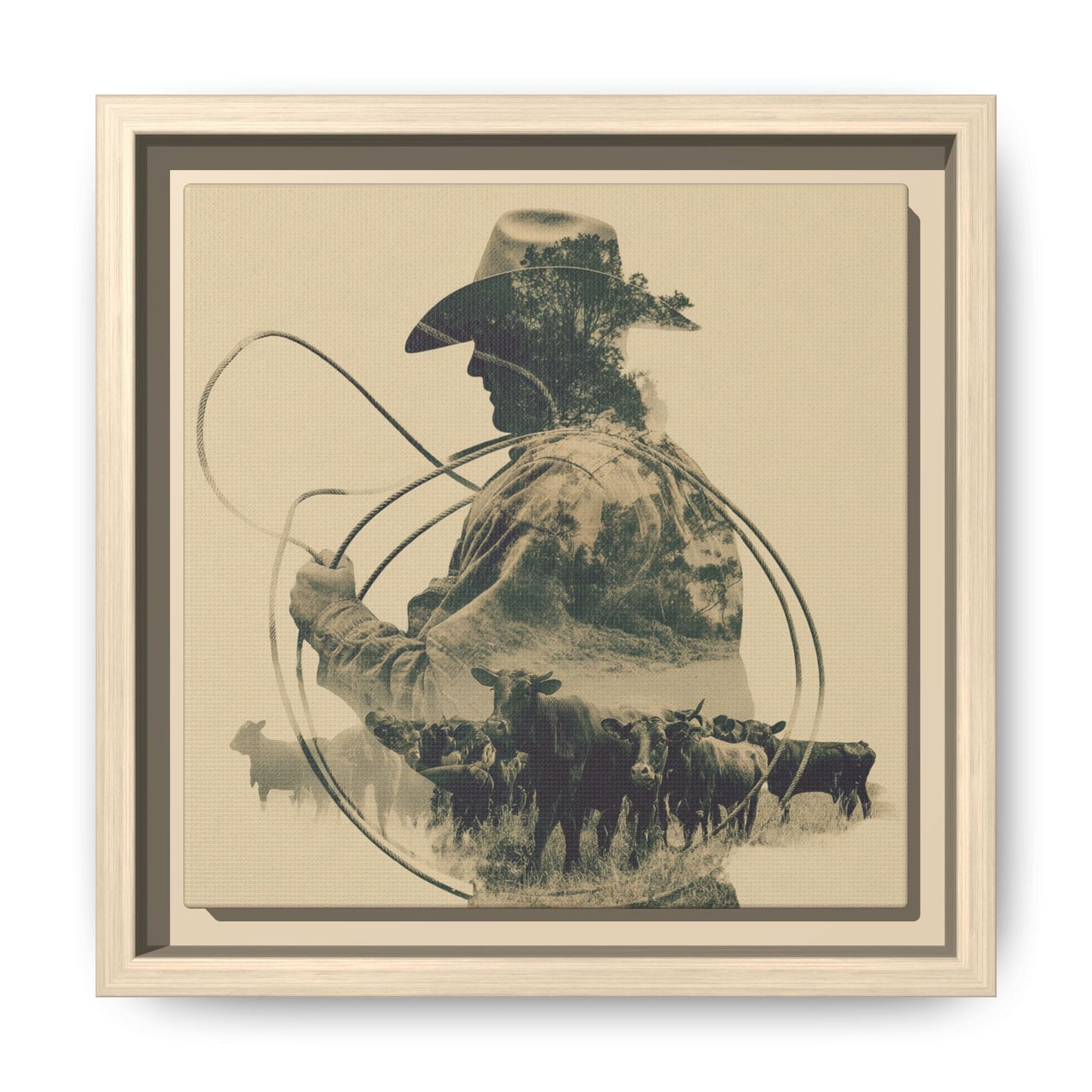 Lone Cowboy Silhouette Art - Vintage Western Charm