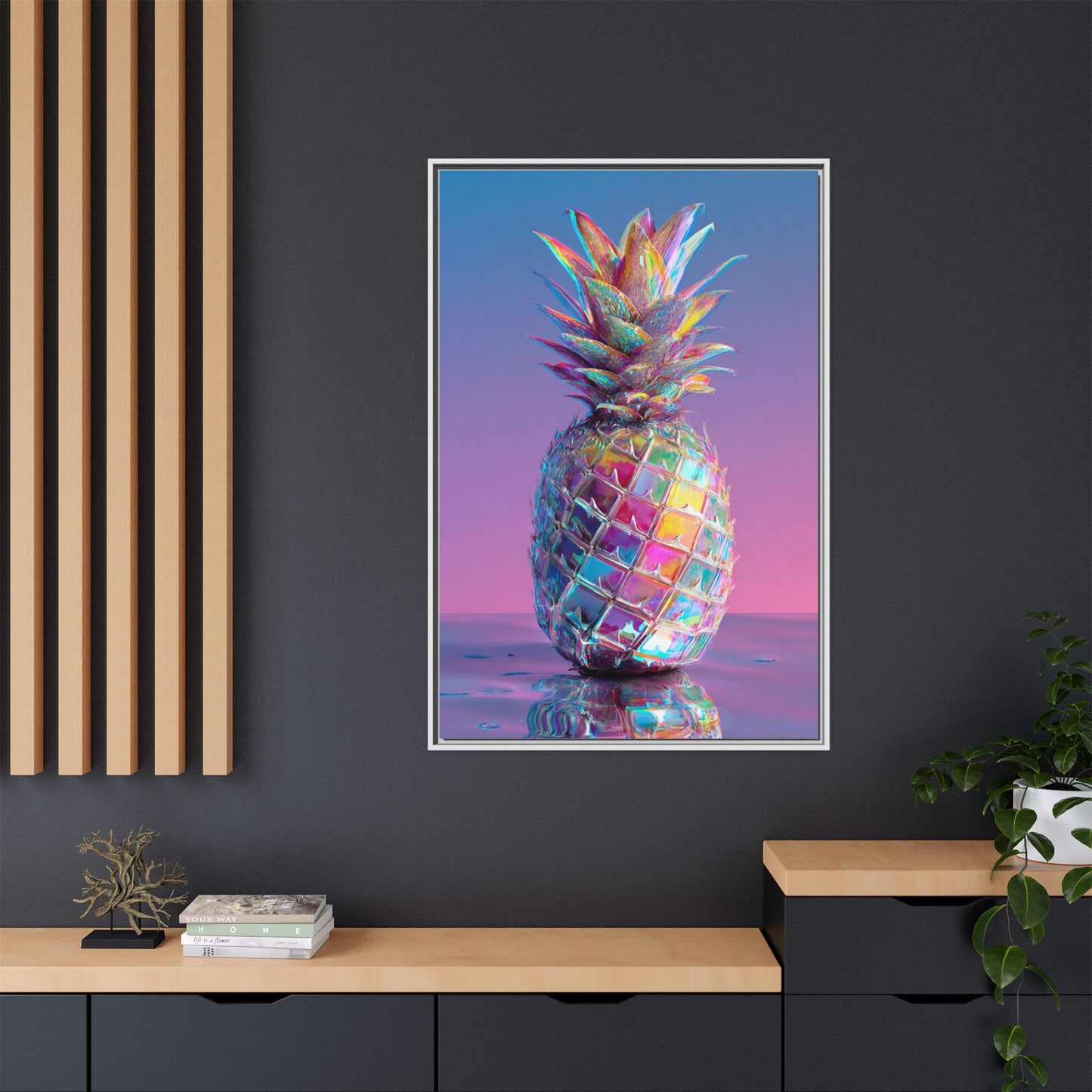 Colorful Pineapple Canvas Art | Abstract Tropical Design