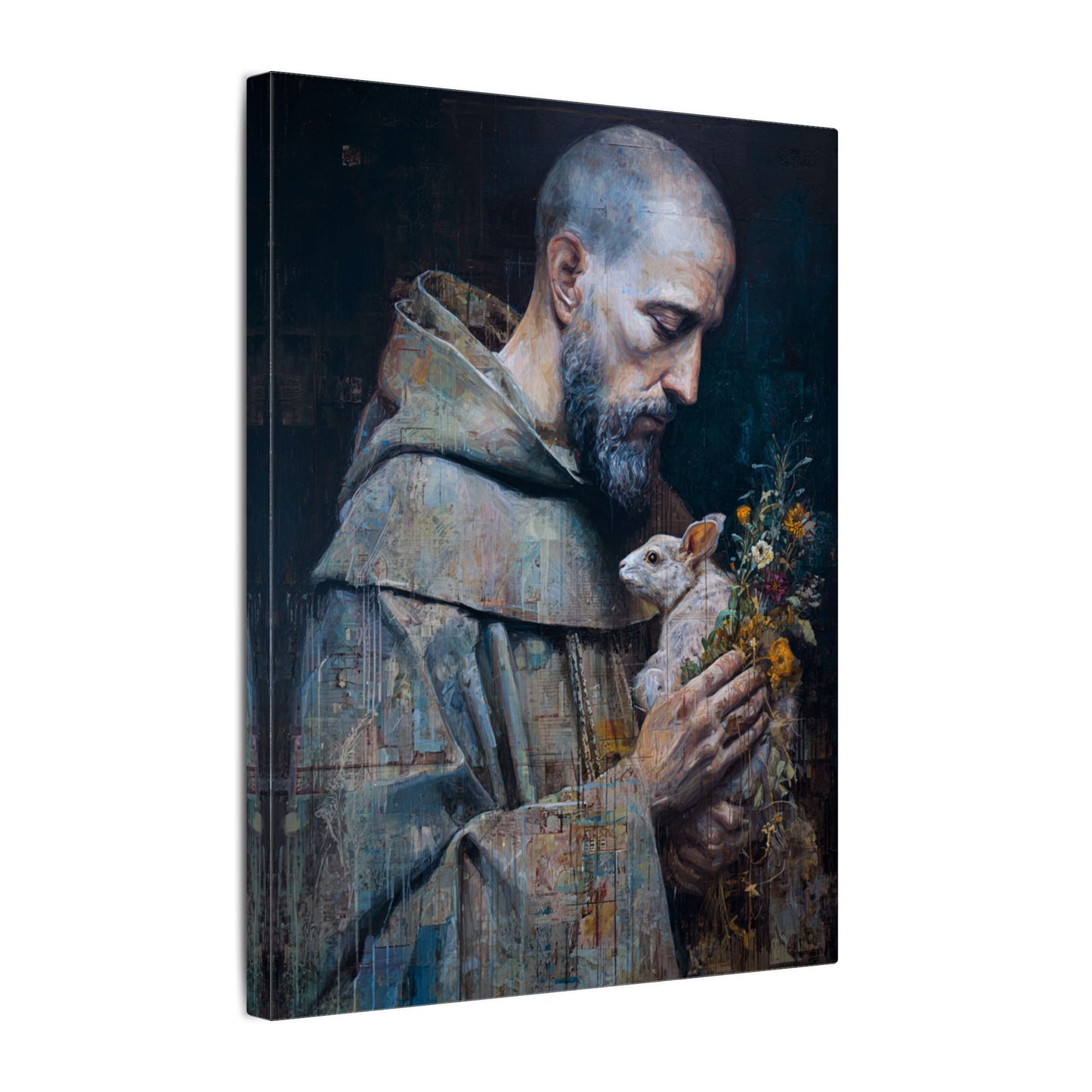 Saint Francis and Rabbit Artwork - Nature Inspired Wall Art