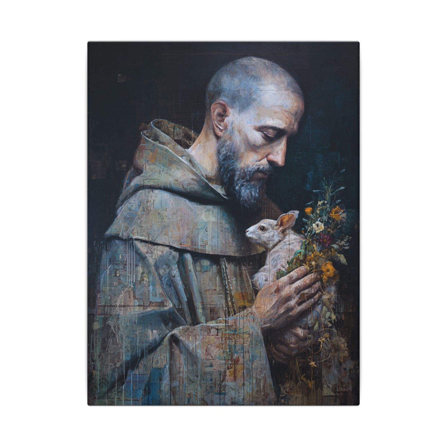 Saint Francis and Rabbit Artwork - Nature Inspired Wall Art
