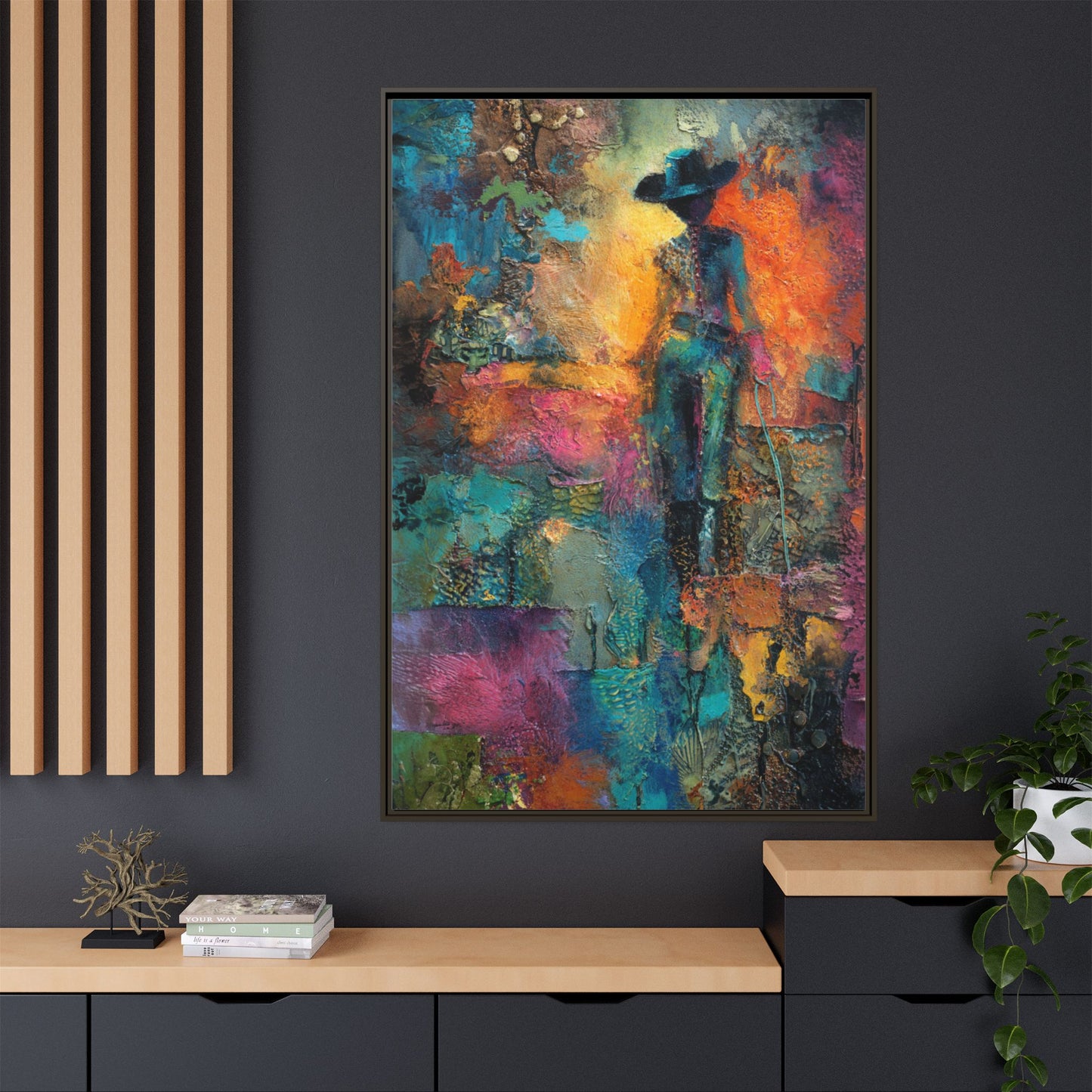 Abstract Cowgirl Art | Colorful Canvas Artwork