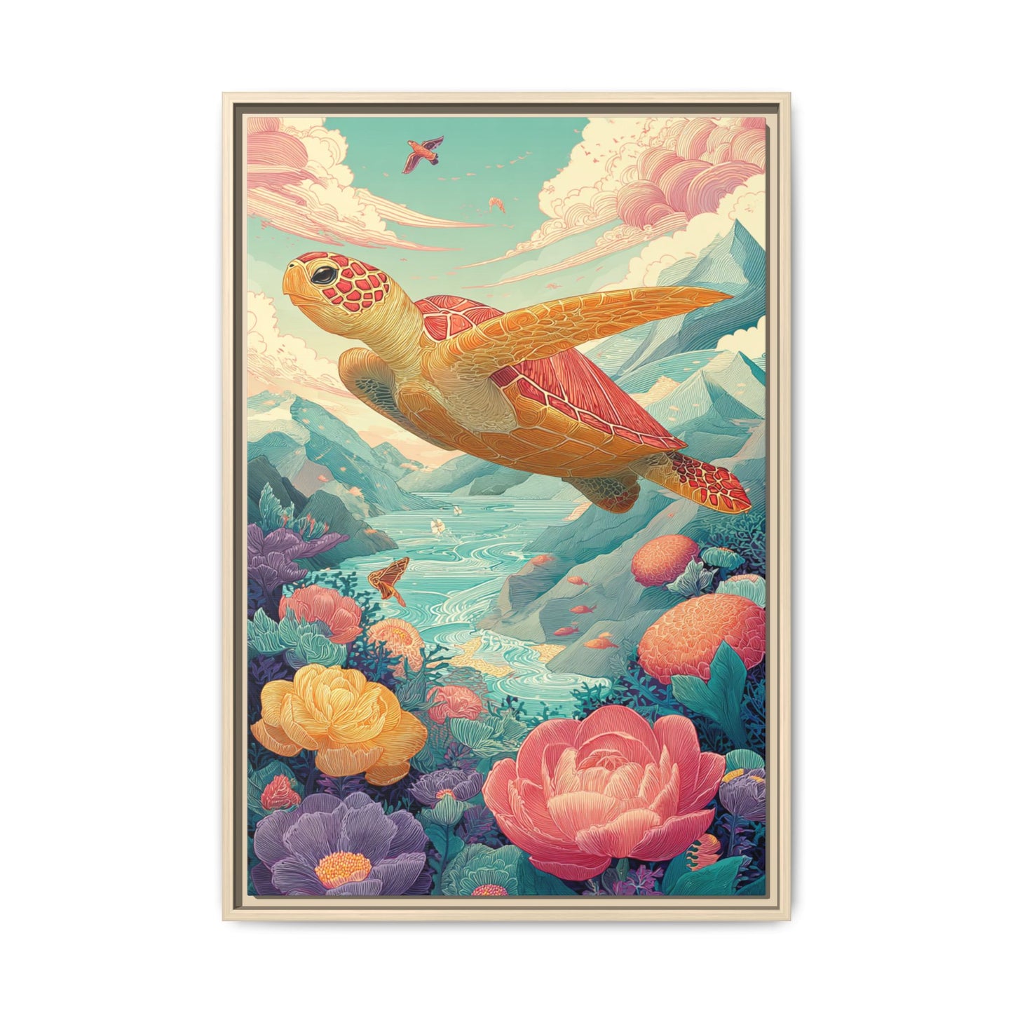 Vibrant Turtle Art | Whimsical Nature Illustration