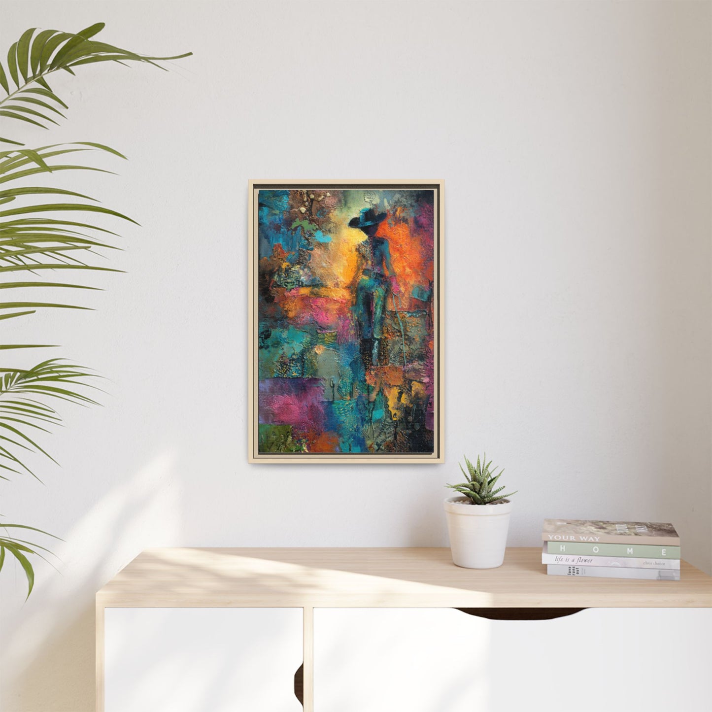 Abstract Cowgirl Art | Colorful Canvas Artwork