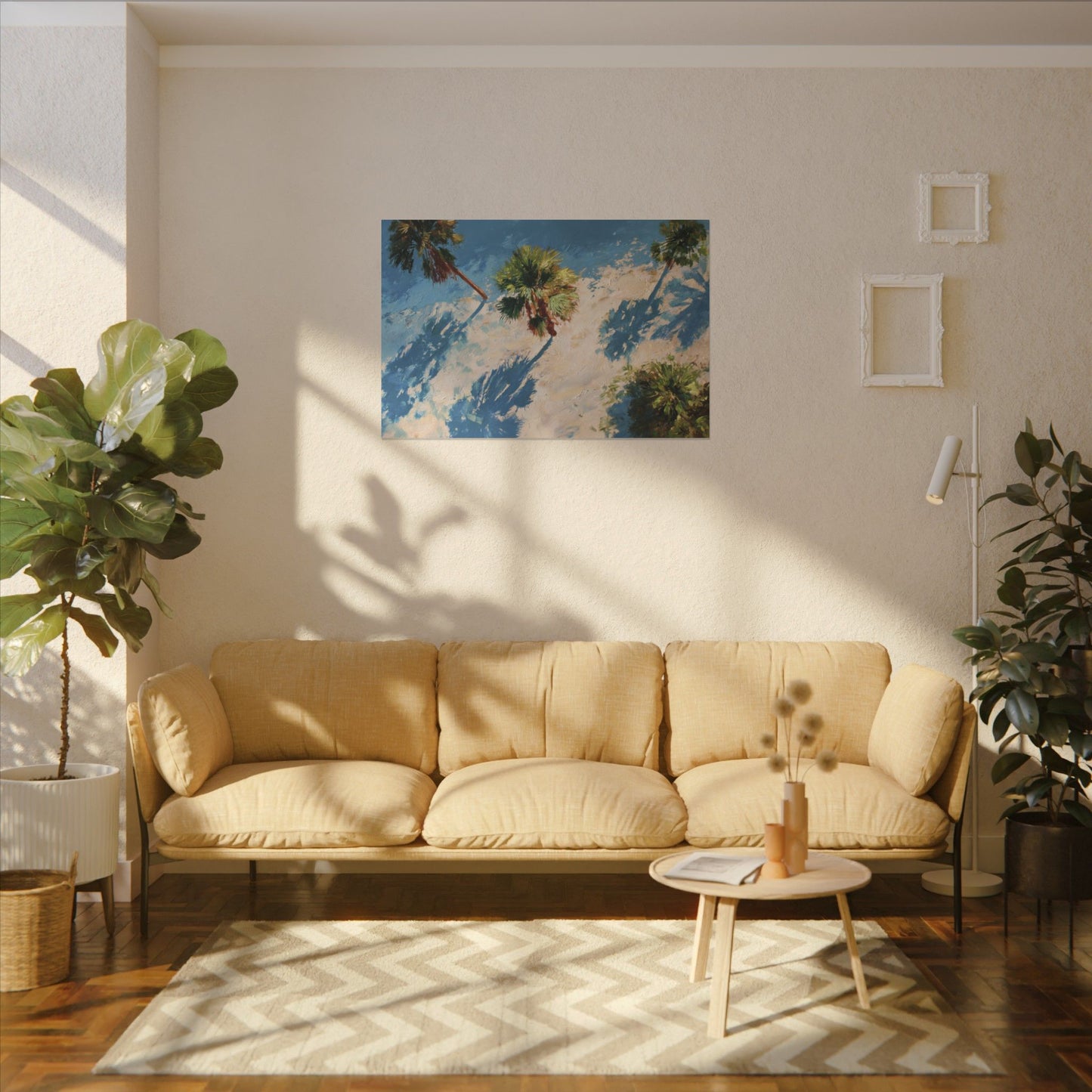 Tropical Palm Trees Artwork | Vibrant Coastal Landscape