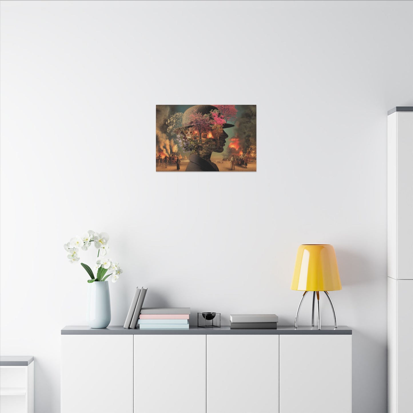 Whimsical Floral Silhouette Art Print | Living Room Décor