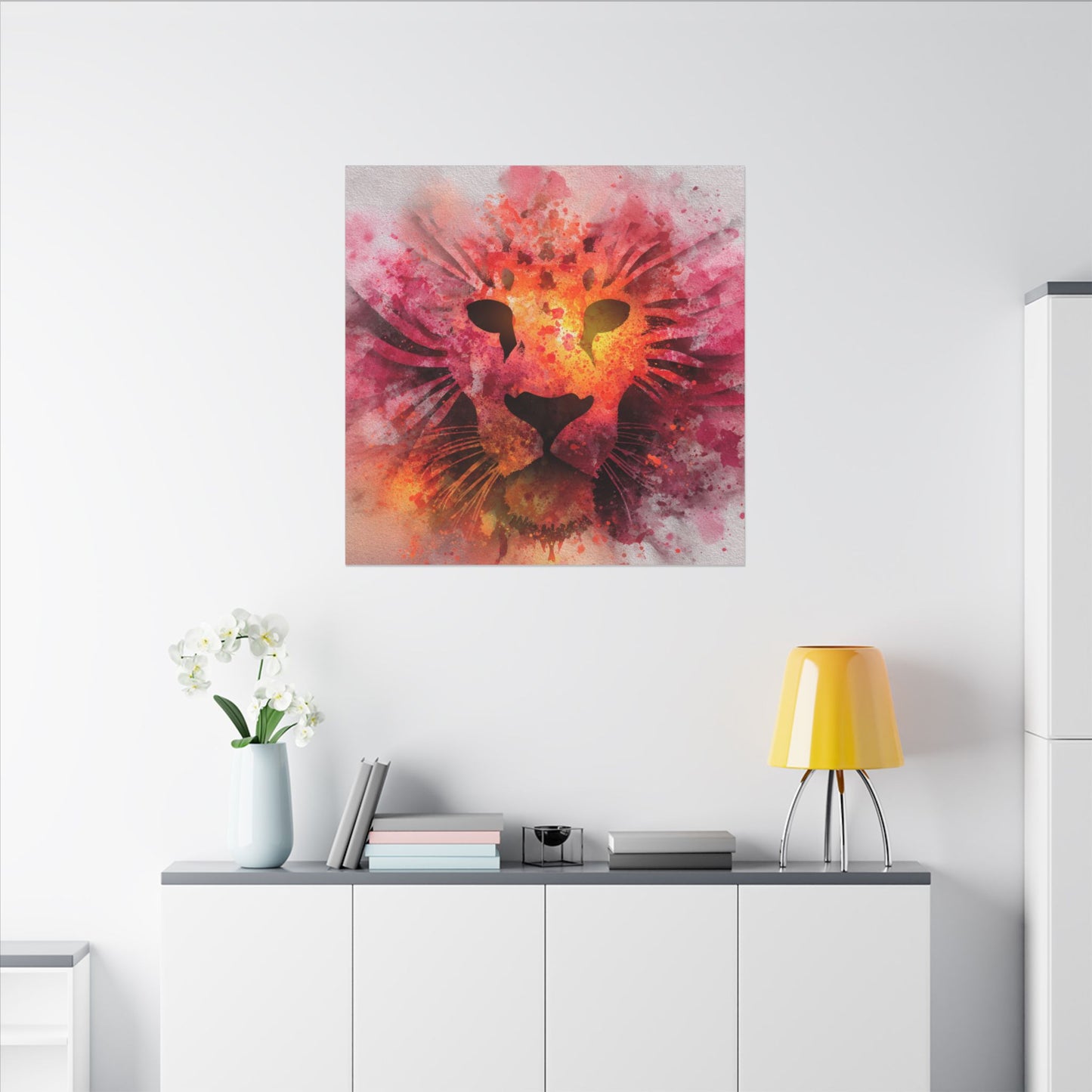 Vibrant Lion Watercolor Artwork | Animal Portrait