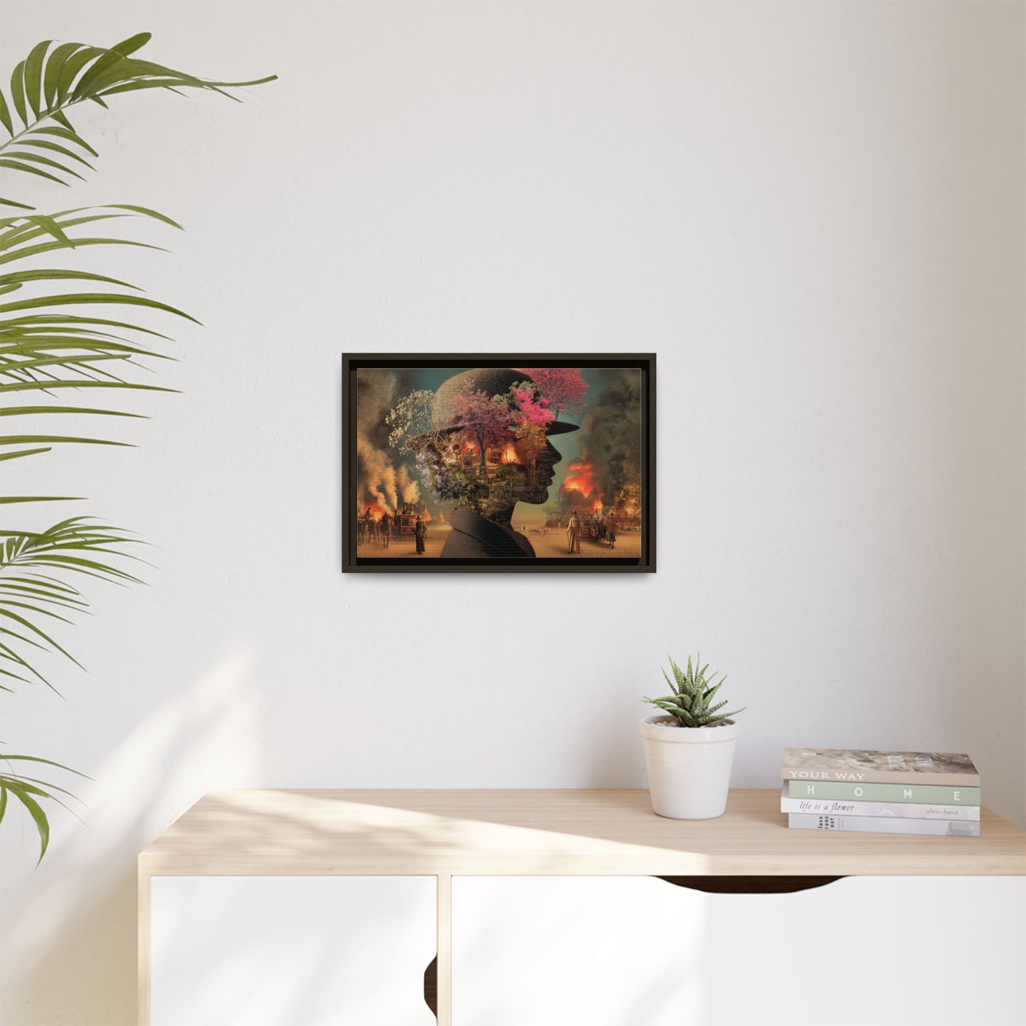 Whimsical Floral Silhouette Art Print | Living Room Décor