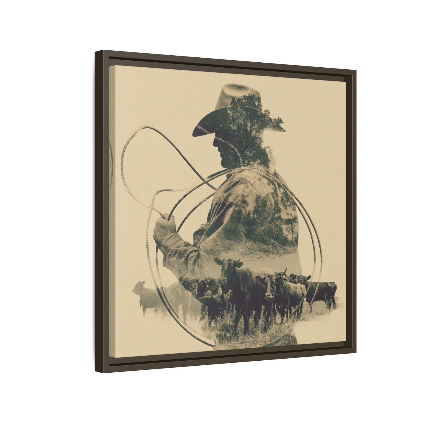 Lone Cowboy Silhouette Art - Vintage Western Charm