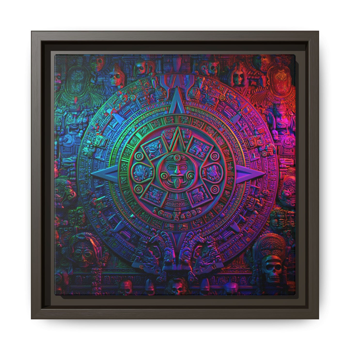 Aztec Mandala Wall Art - Colorful Cultural Decor