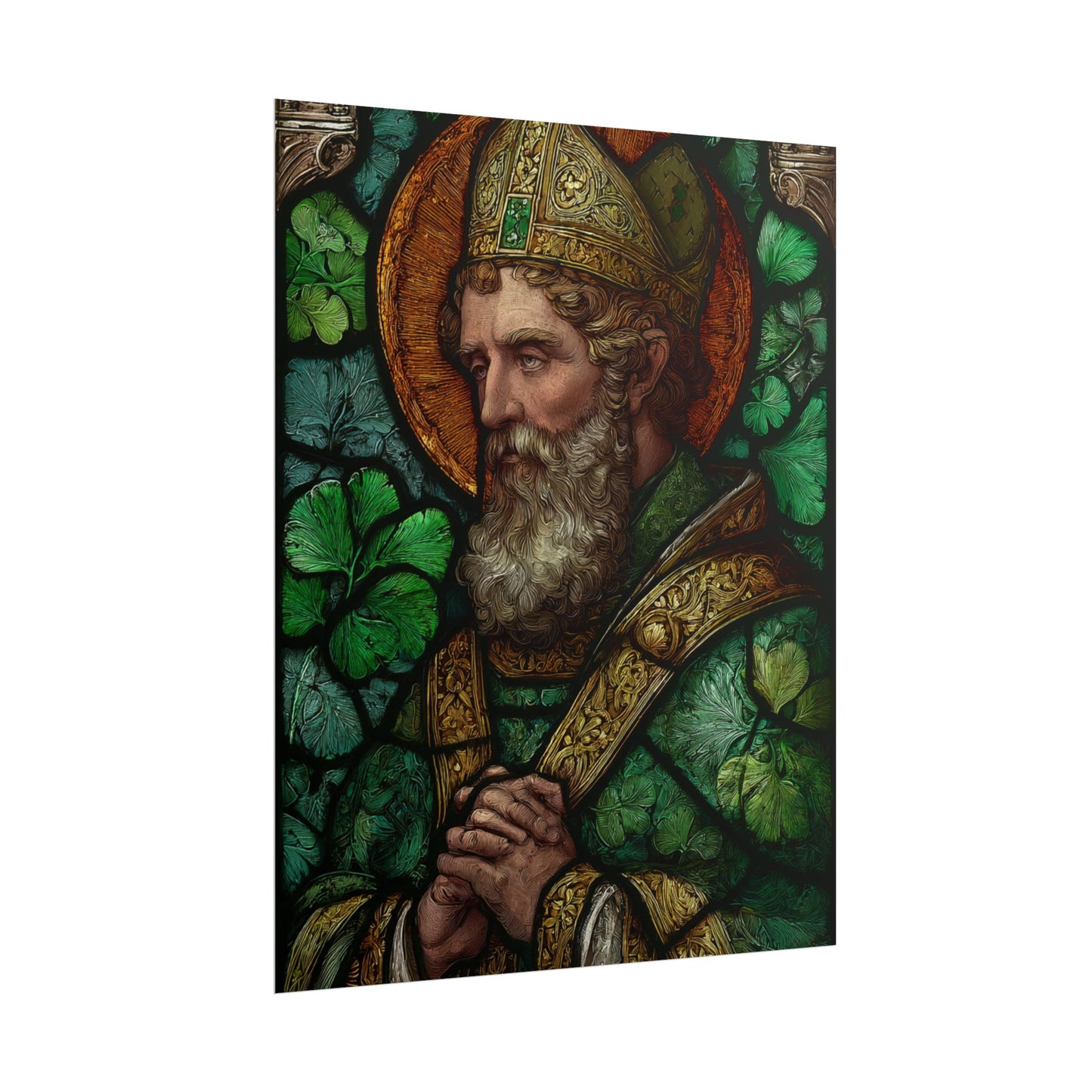 Saint Artwork | Irish Heritage Art | Traditional Green Tones