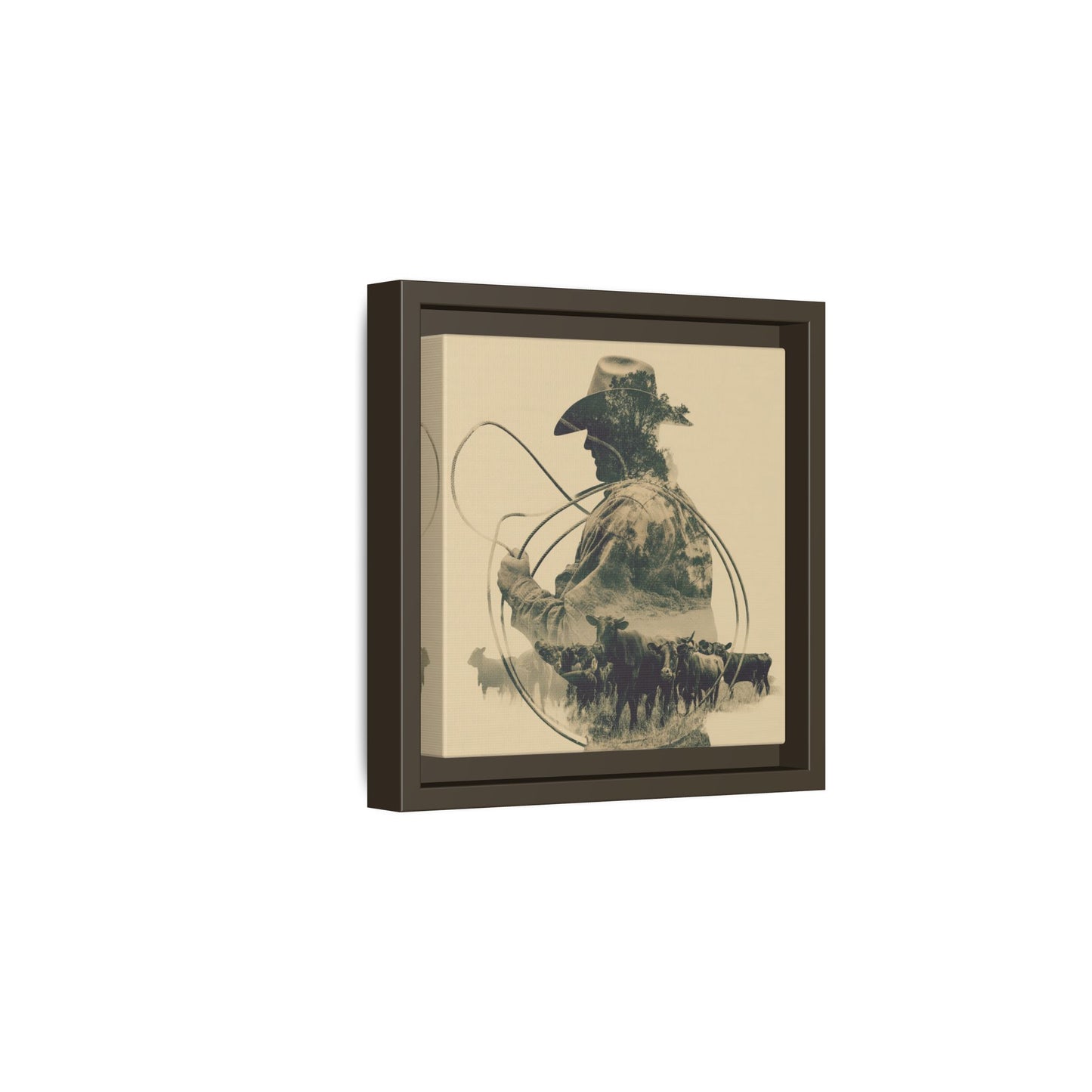 Lone Cowboy Silhouette Art - Vintage Western Charm