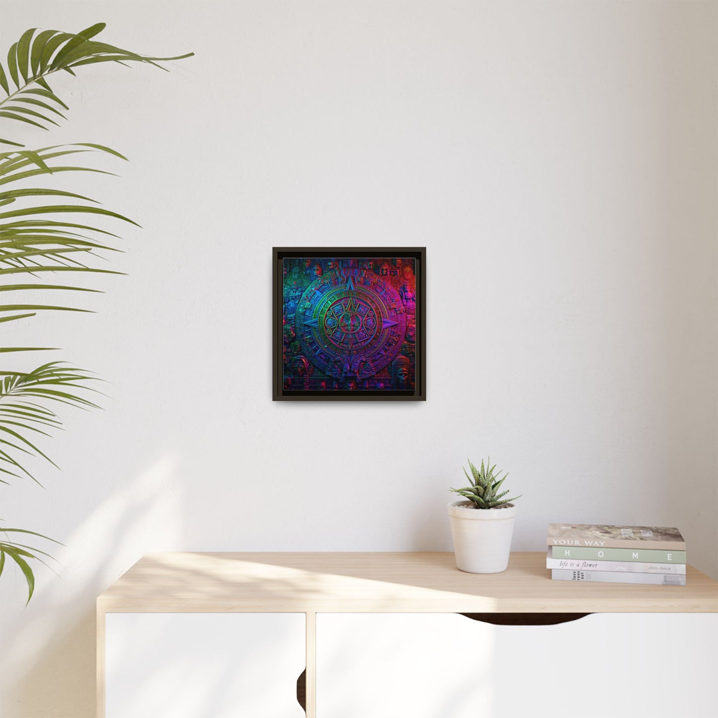 Aztec Mandala Wall Art - Colorful Cultural Decor