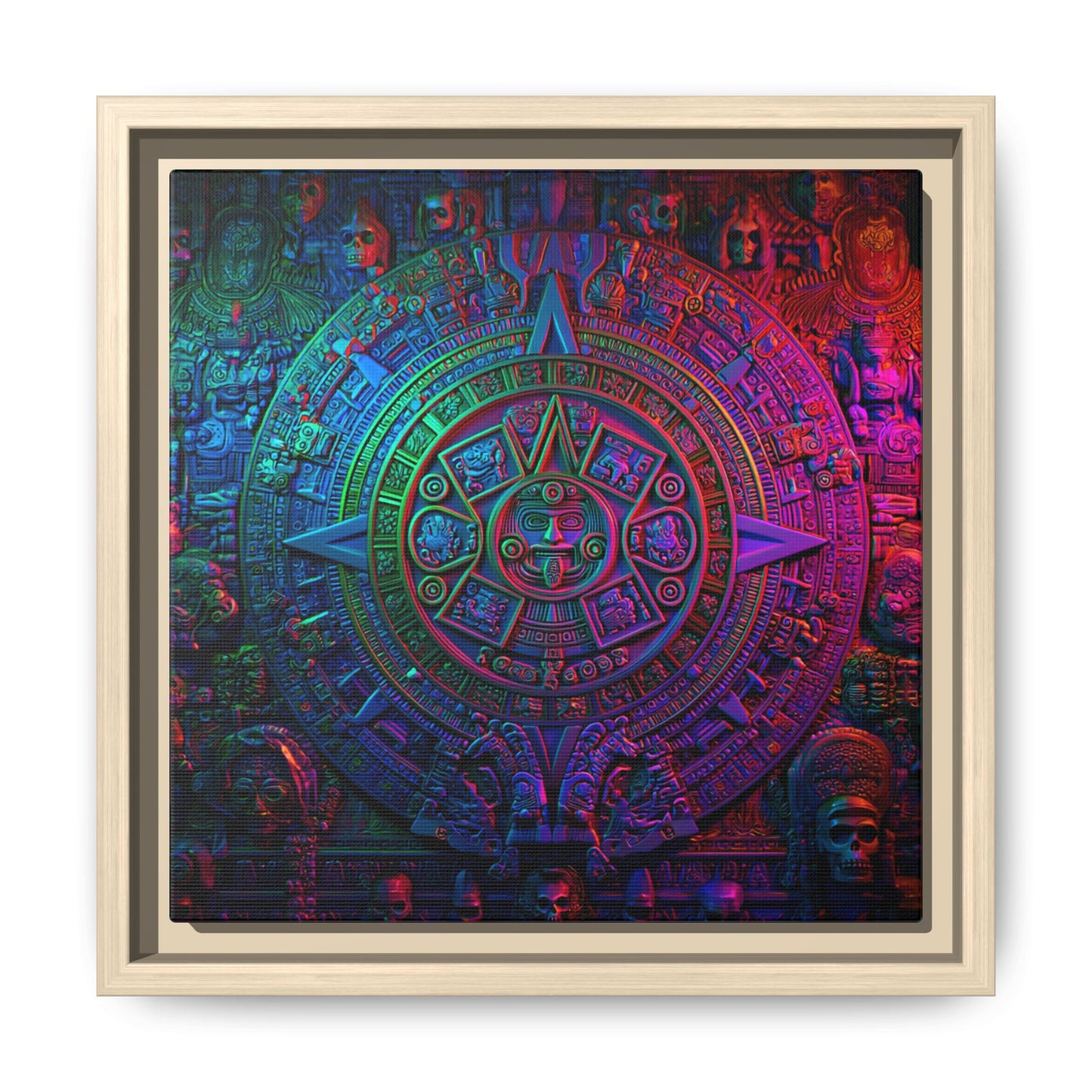 Aztec Mandala Wall Art - Colorful Cultural Decor