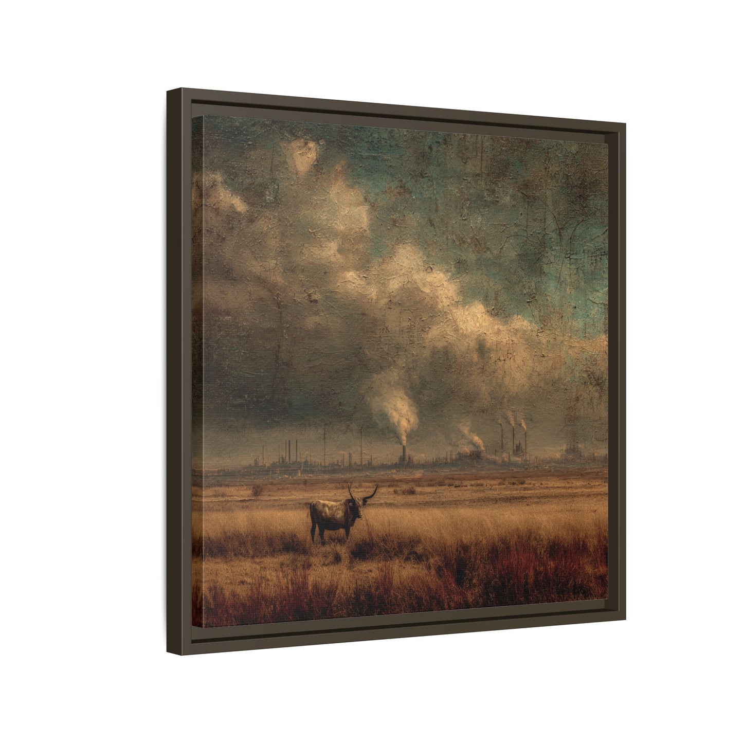 Cattle in Industrial Landscape | Vintage Style Art Print