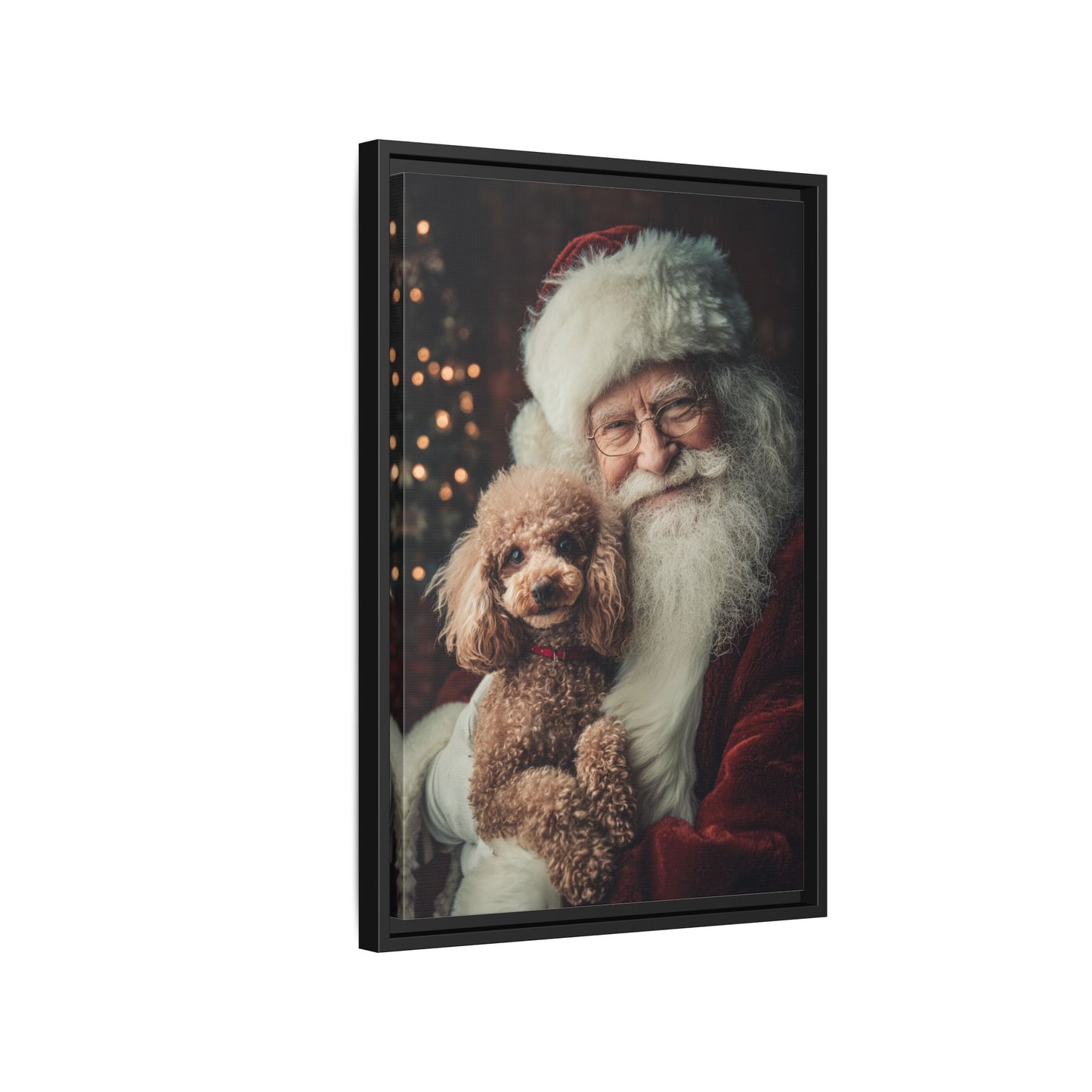 Heartwarming Santa and Poodle Artwork – Holiday Home Décor