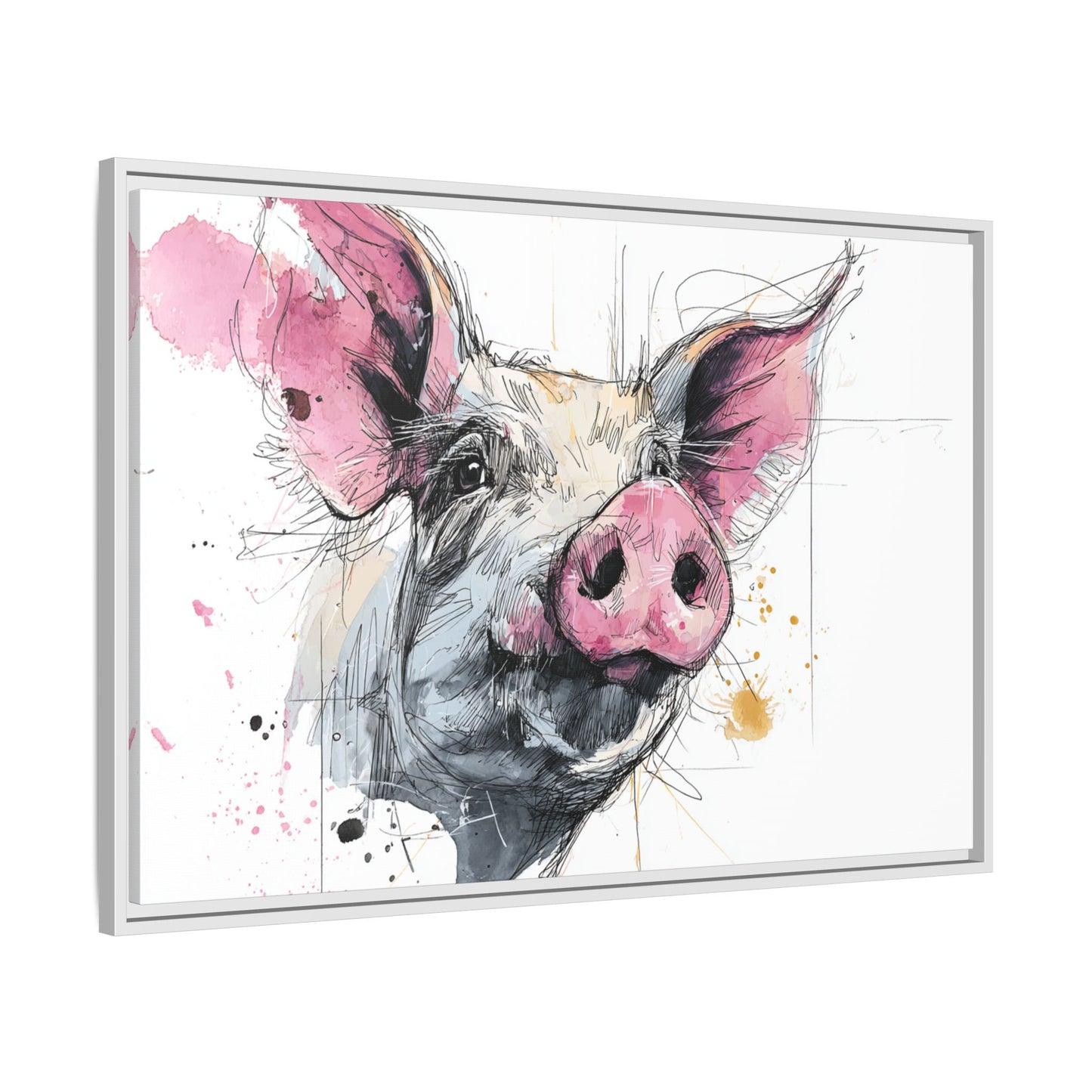 Whimsical Pig Art Print - Playful Farmhouse Decor