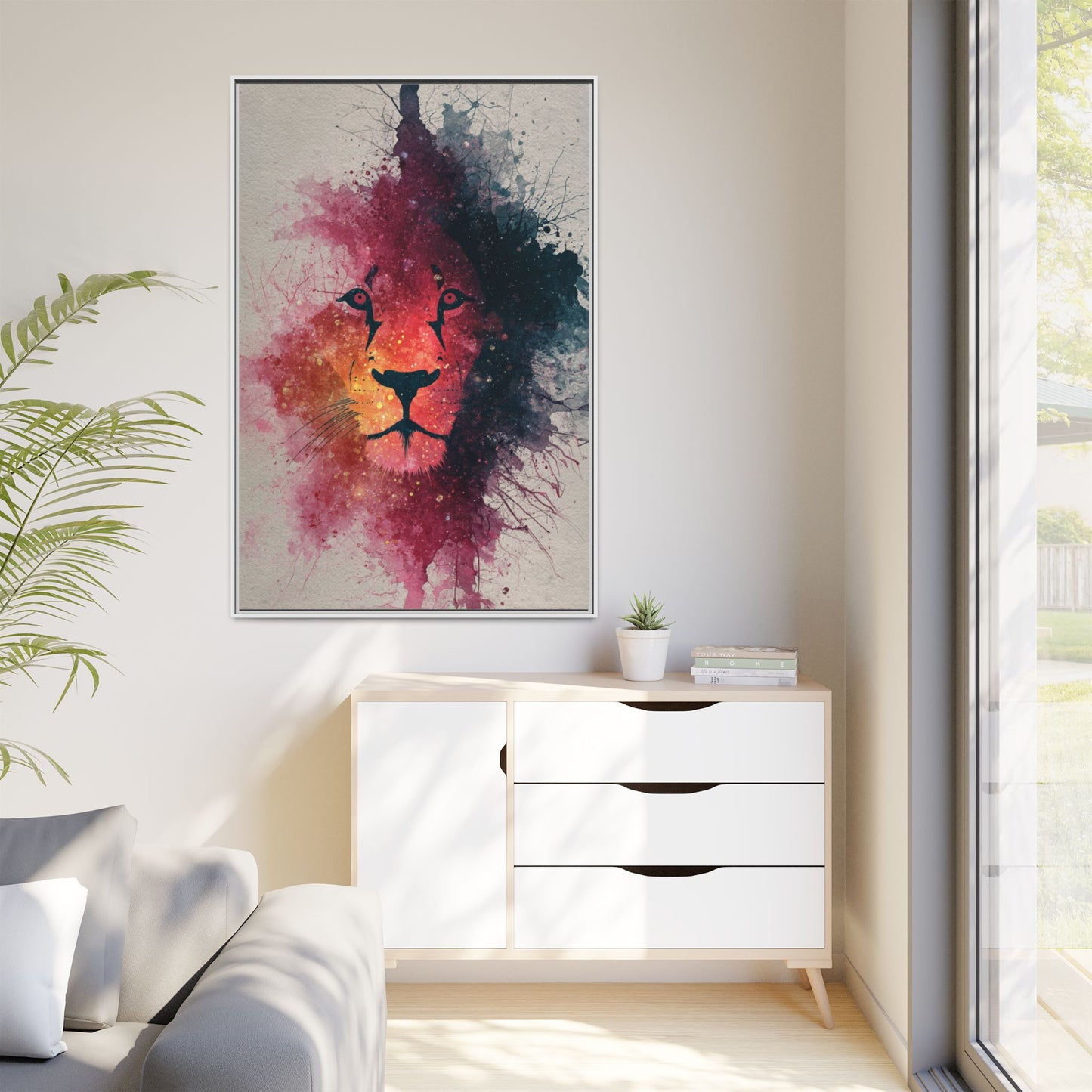 Majestic Lion Watercolor Art | Vibrant Animal Portrait