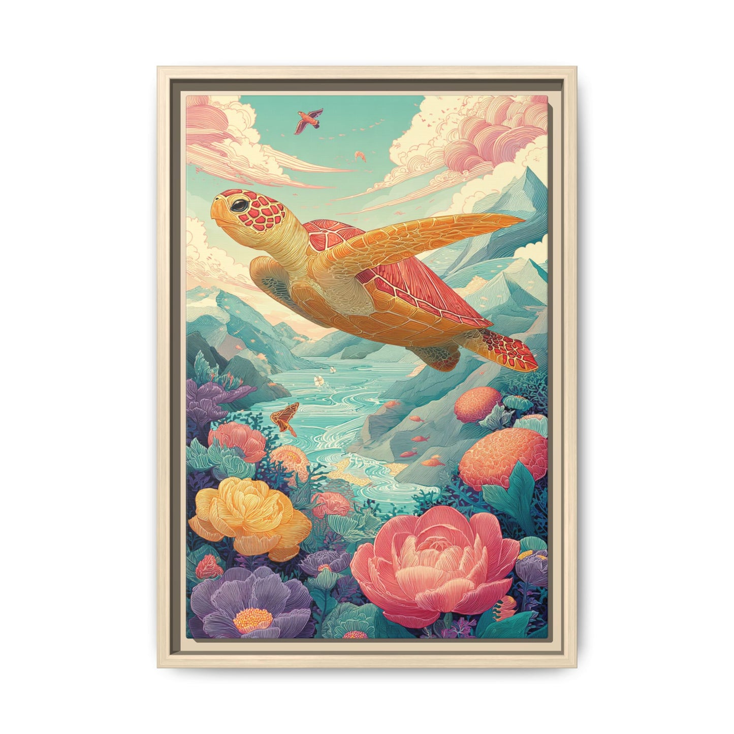 Vibrant Turtle Art | Whimsical Nature Illustration