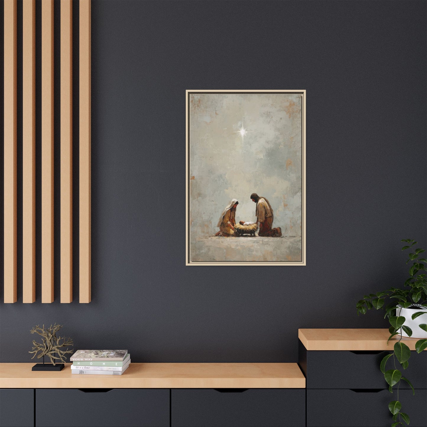 Nativity Scene Art Print - Warm Family Vibes