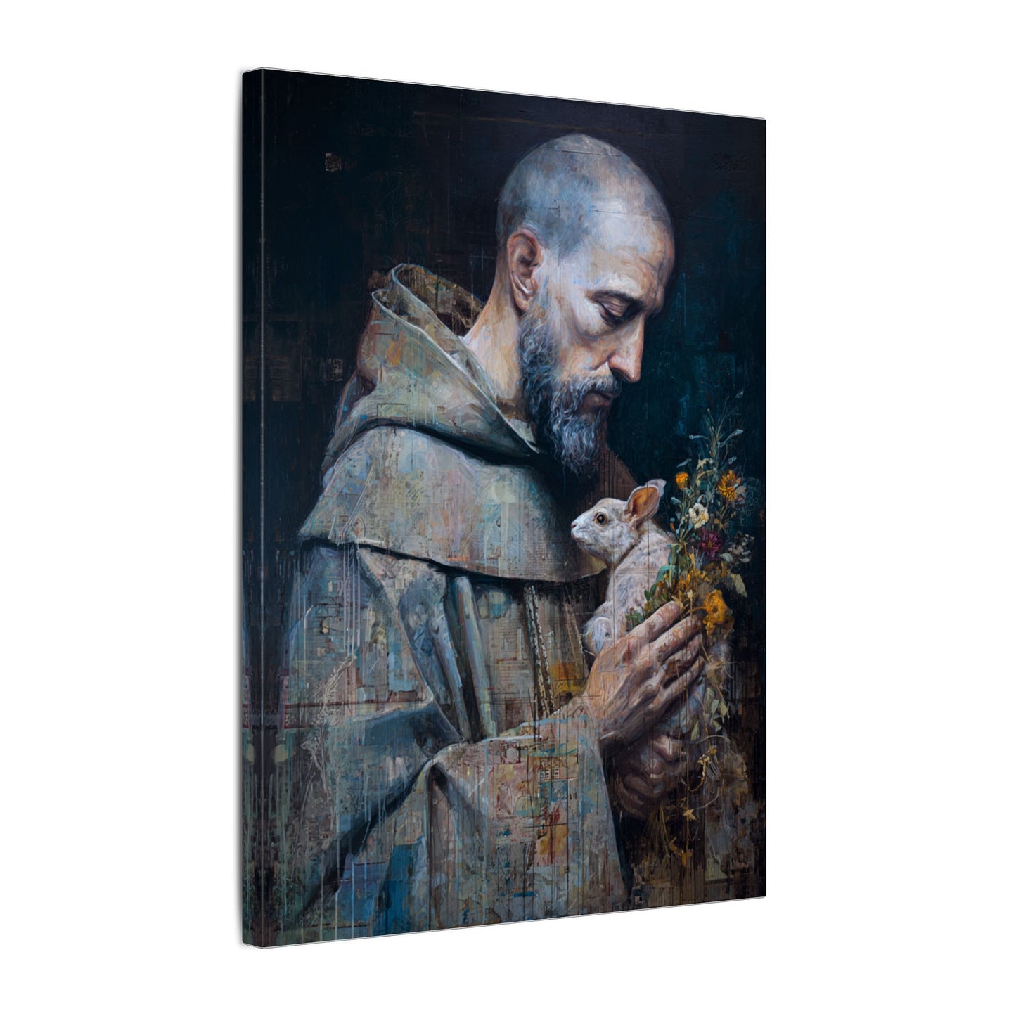 Saint Francis and Rabbit Artwork - Nature Inspired Wall Art