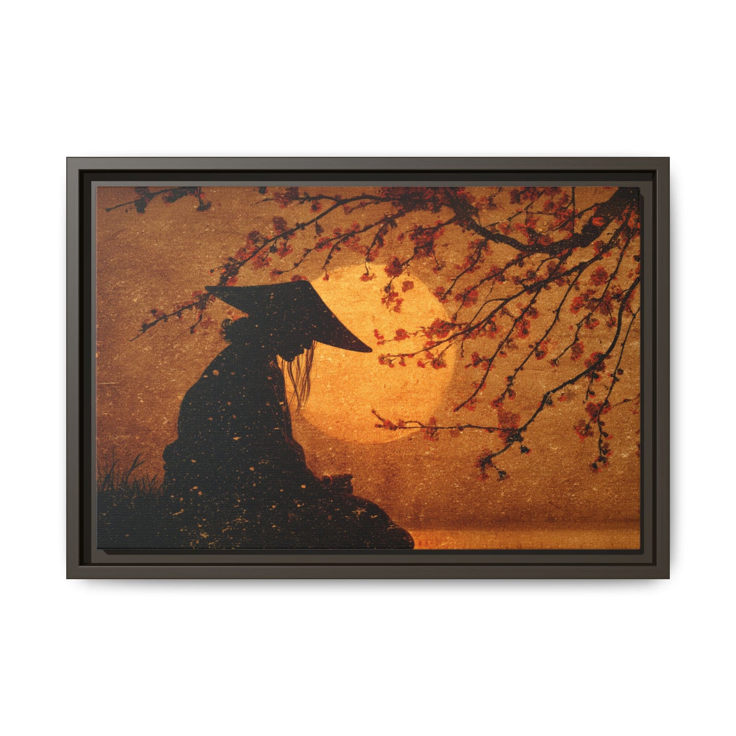 Serene Silhouette of Contemplation | Asian-Inspired Artwork