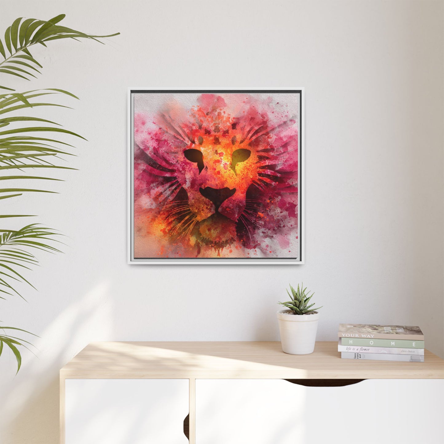 Vibrant Lion Artwork – Bold Watercolor Print