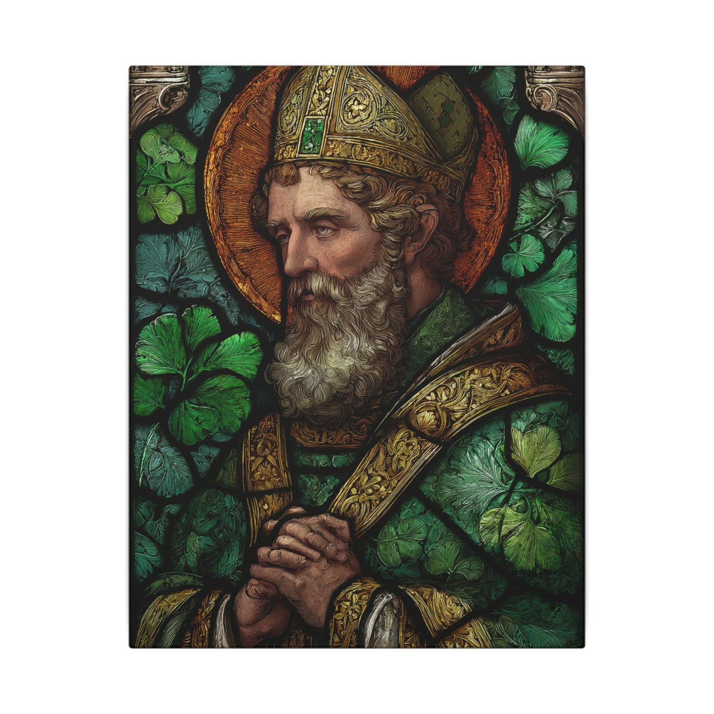 Saint Artwork | Irish Heritage Art | Traditional Green Tones