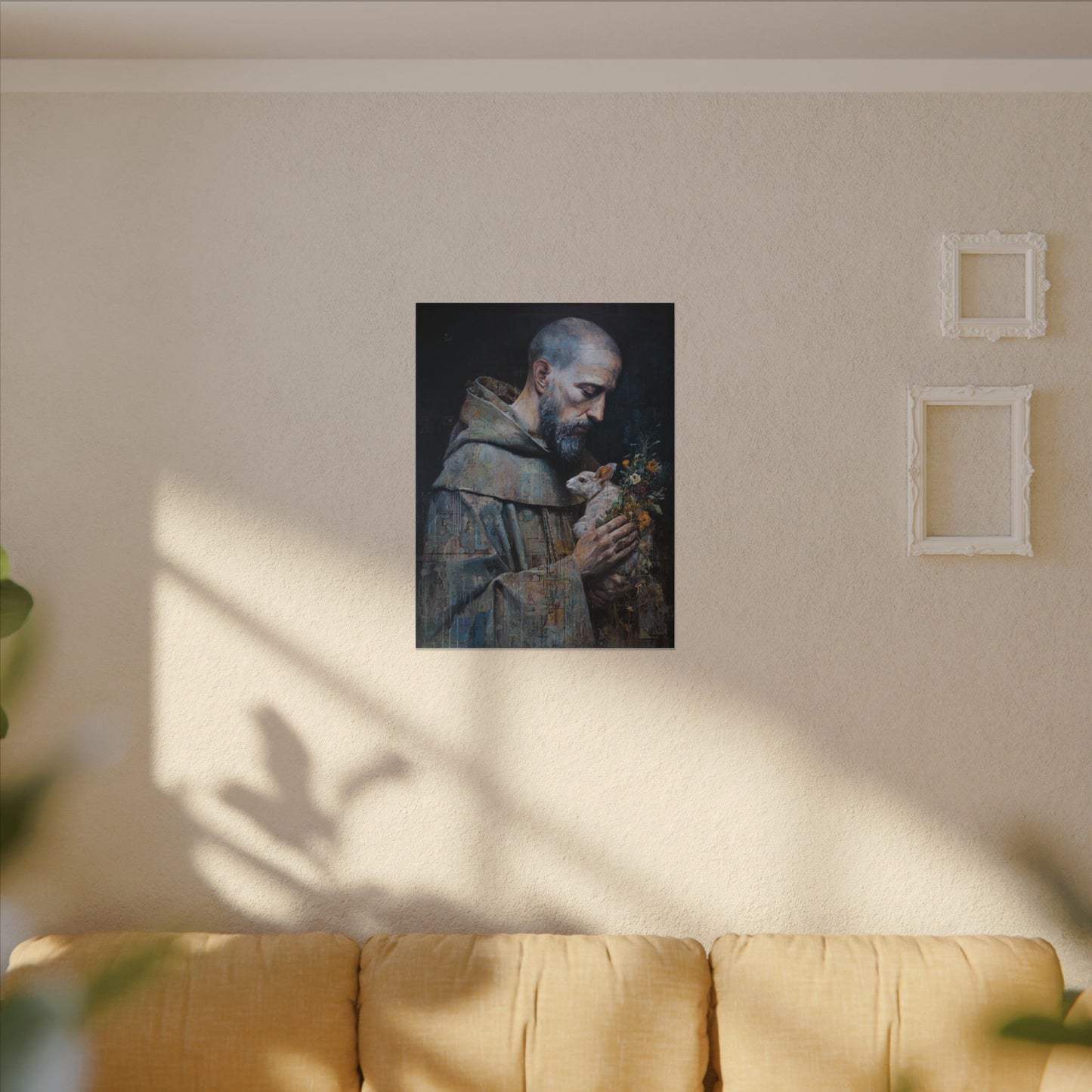 Saint Francis and Rabbit Artwork - Nature Inspired Wall Art