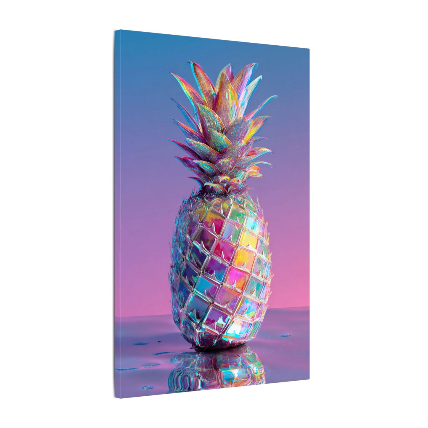 Colorful Pineapple Canvas Art | Abstract Tropical Design