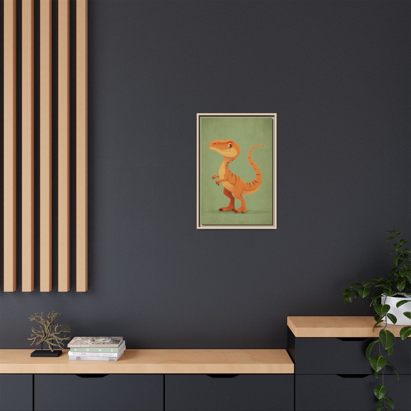 Whimsical Dinosaur Illustration Art for Kids' Rooms