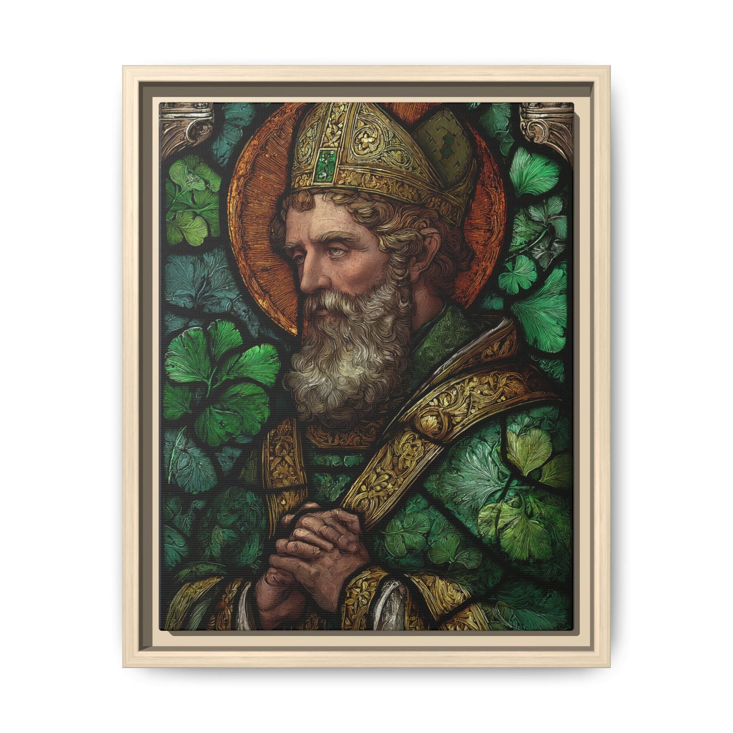 Saint Artwork | Irish Heritage Art | Traditional Green Tones