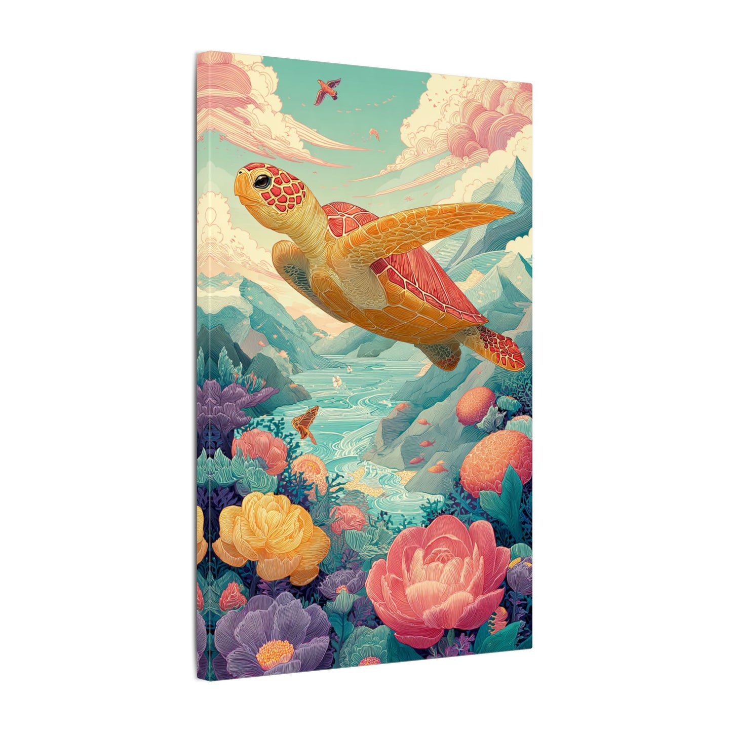 Vibrant Turtle Art | Whimsical Nature Illustration