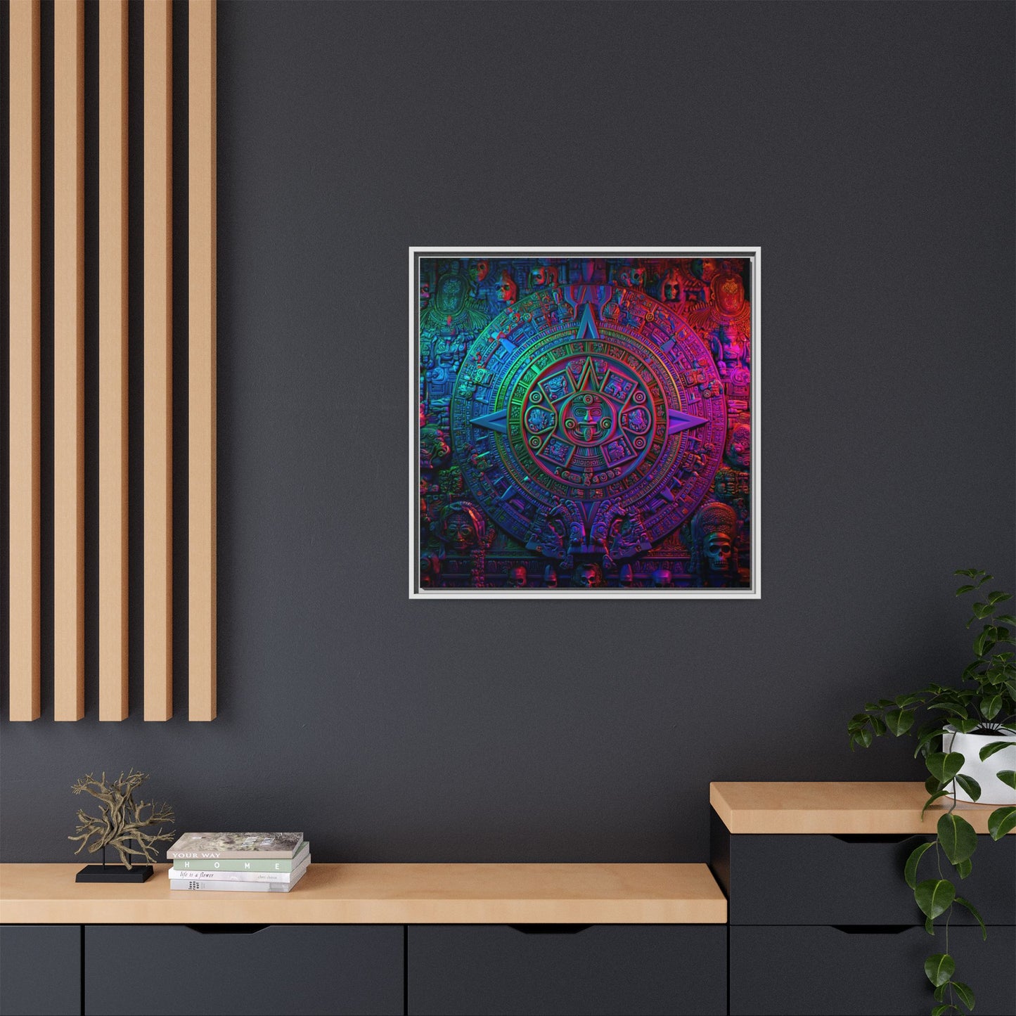 Aztec Mandala Wall Art - Colorful Cultural Decor