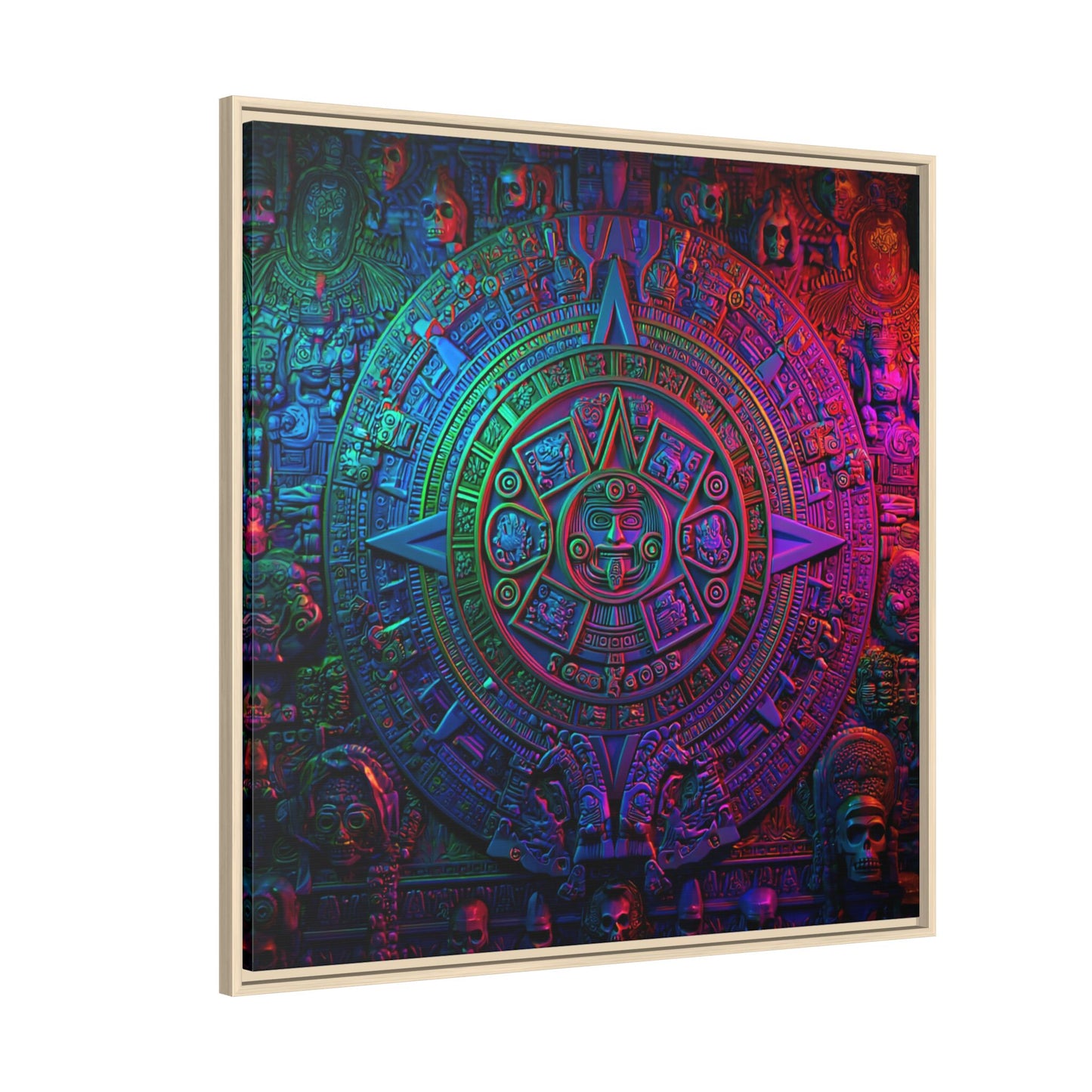 Aztec Mandala Wall Art - Colorful Cultural Decor